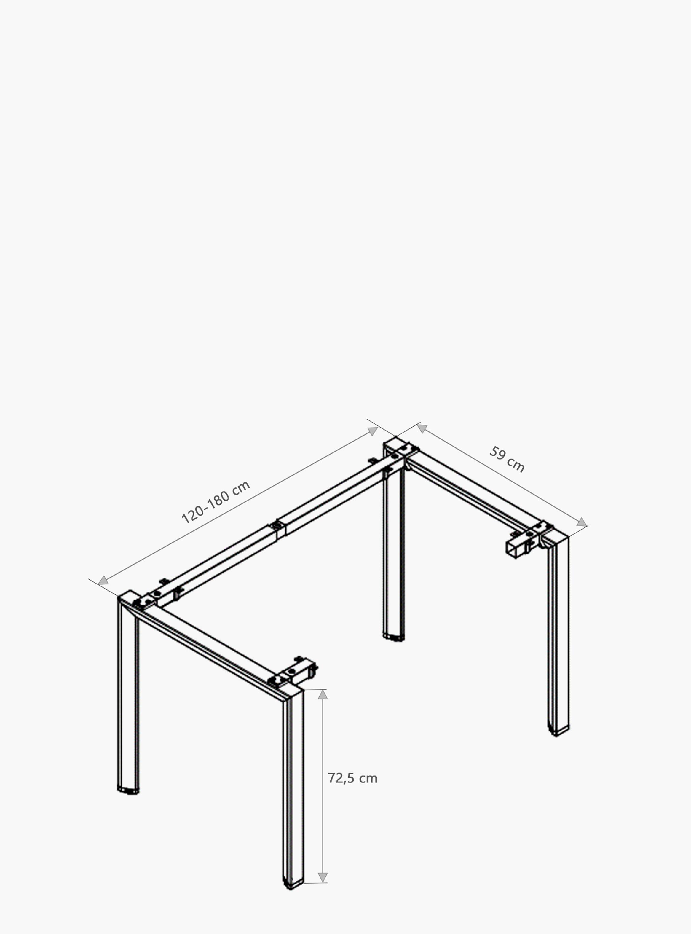 Base de Escritorio Neo Extensible 120 - 180 x 60 Negro-3