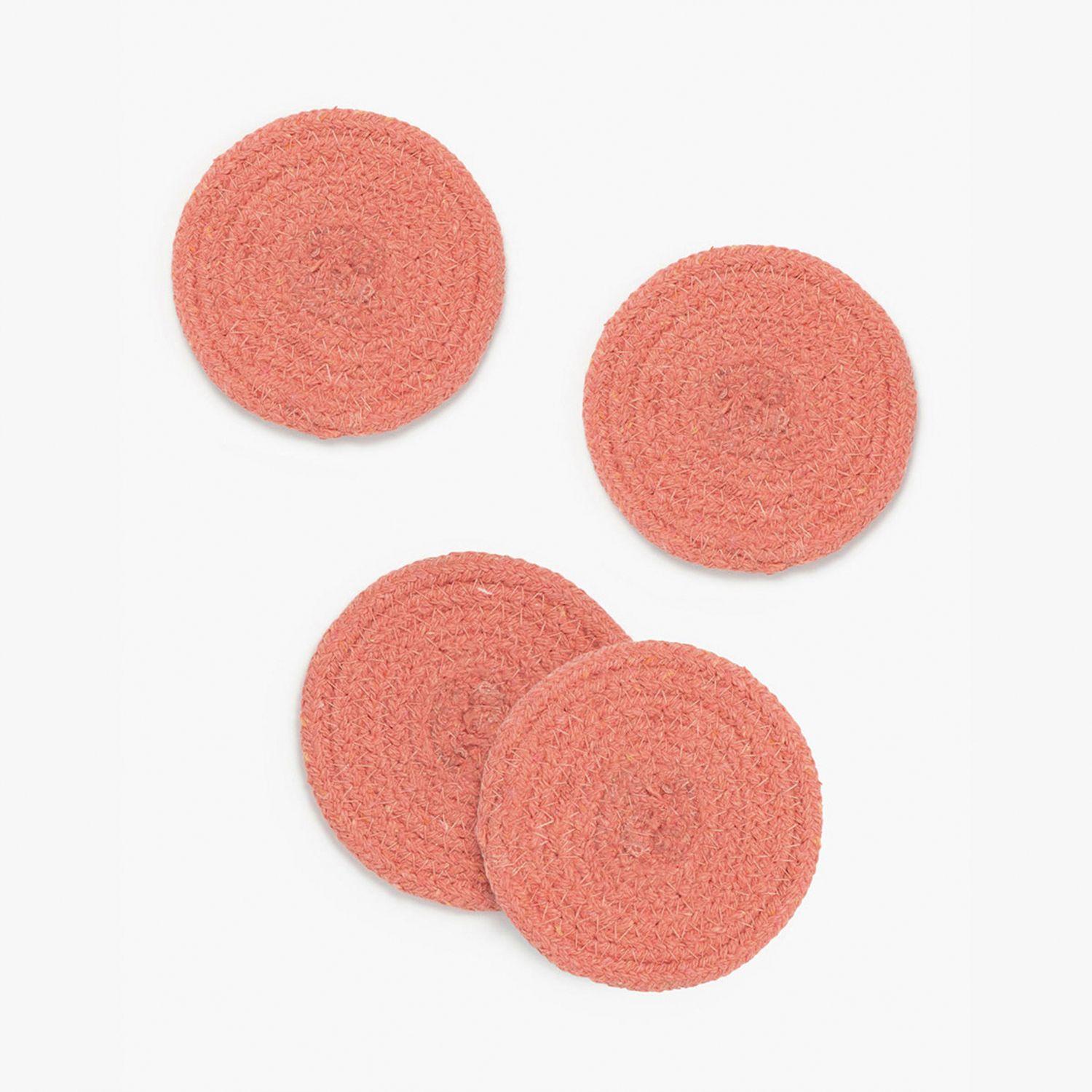 Set 4 Posavasos Algodón Vera Coral-0
