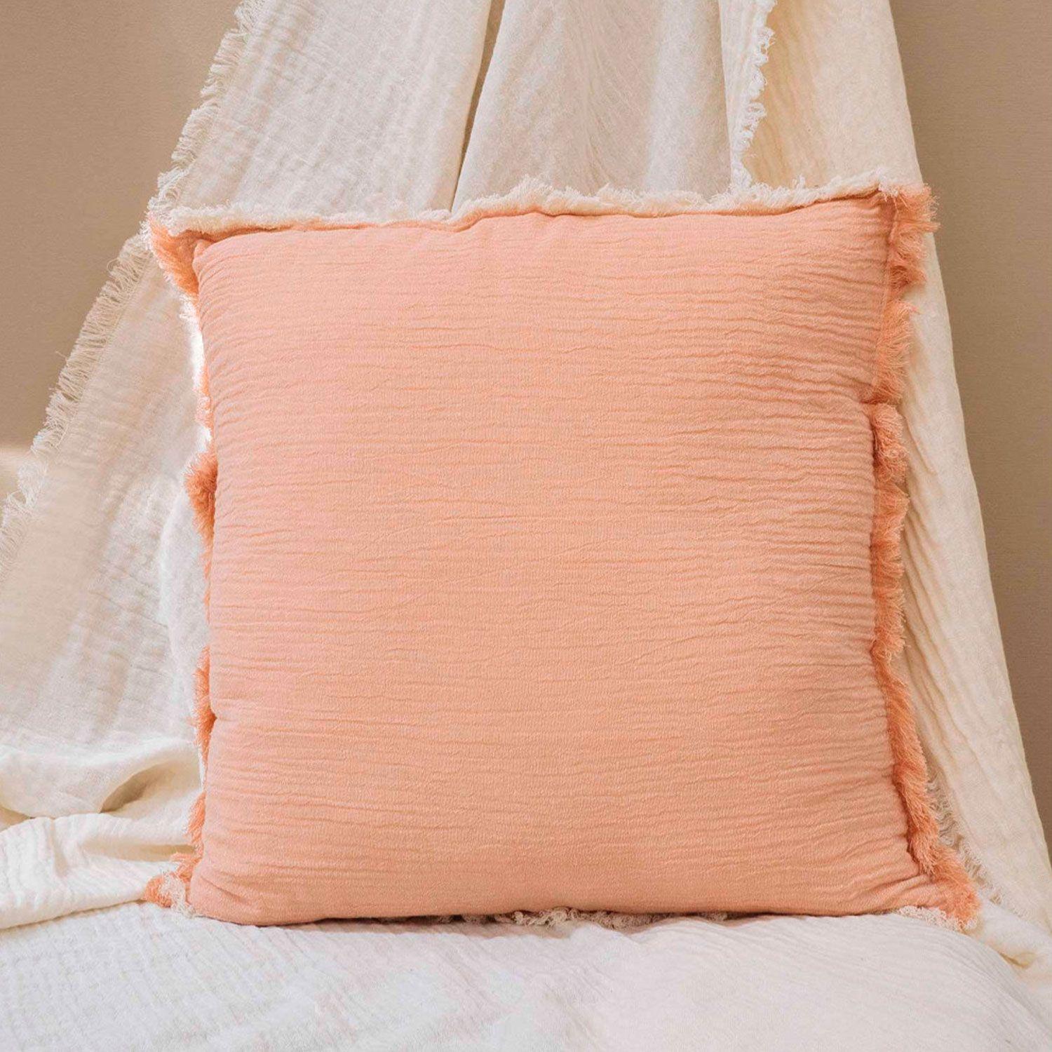 Funda Cojin Algodon Layer 45X45 Salmón-3