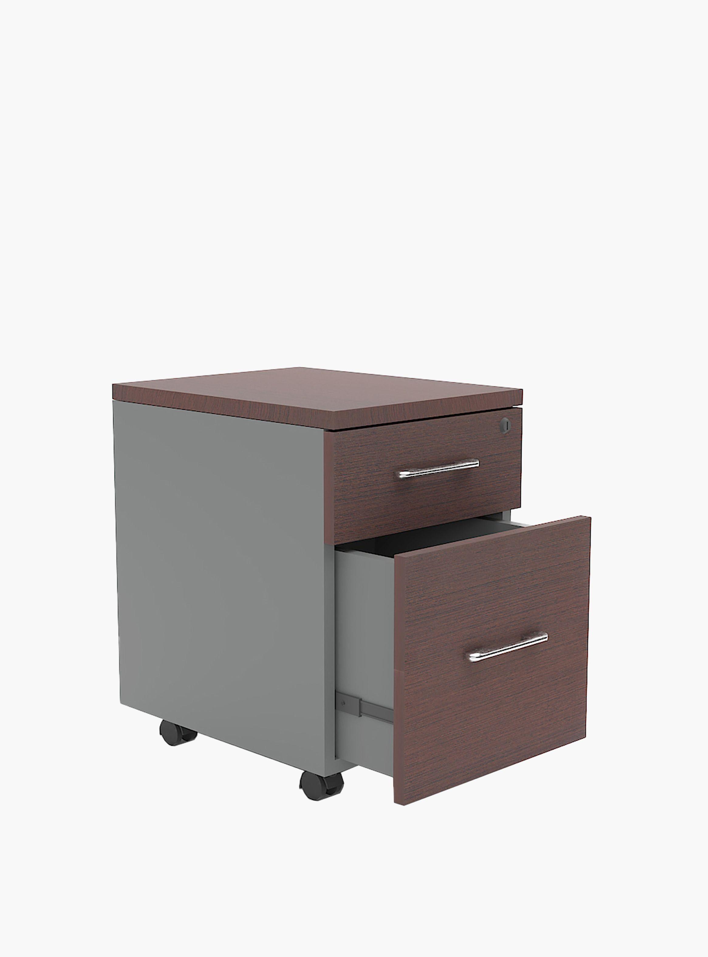 Cajonera Melamina Móvil 57 cm Wengue/Gris-1