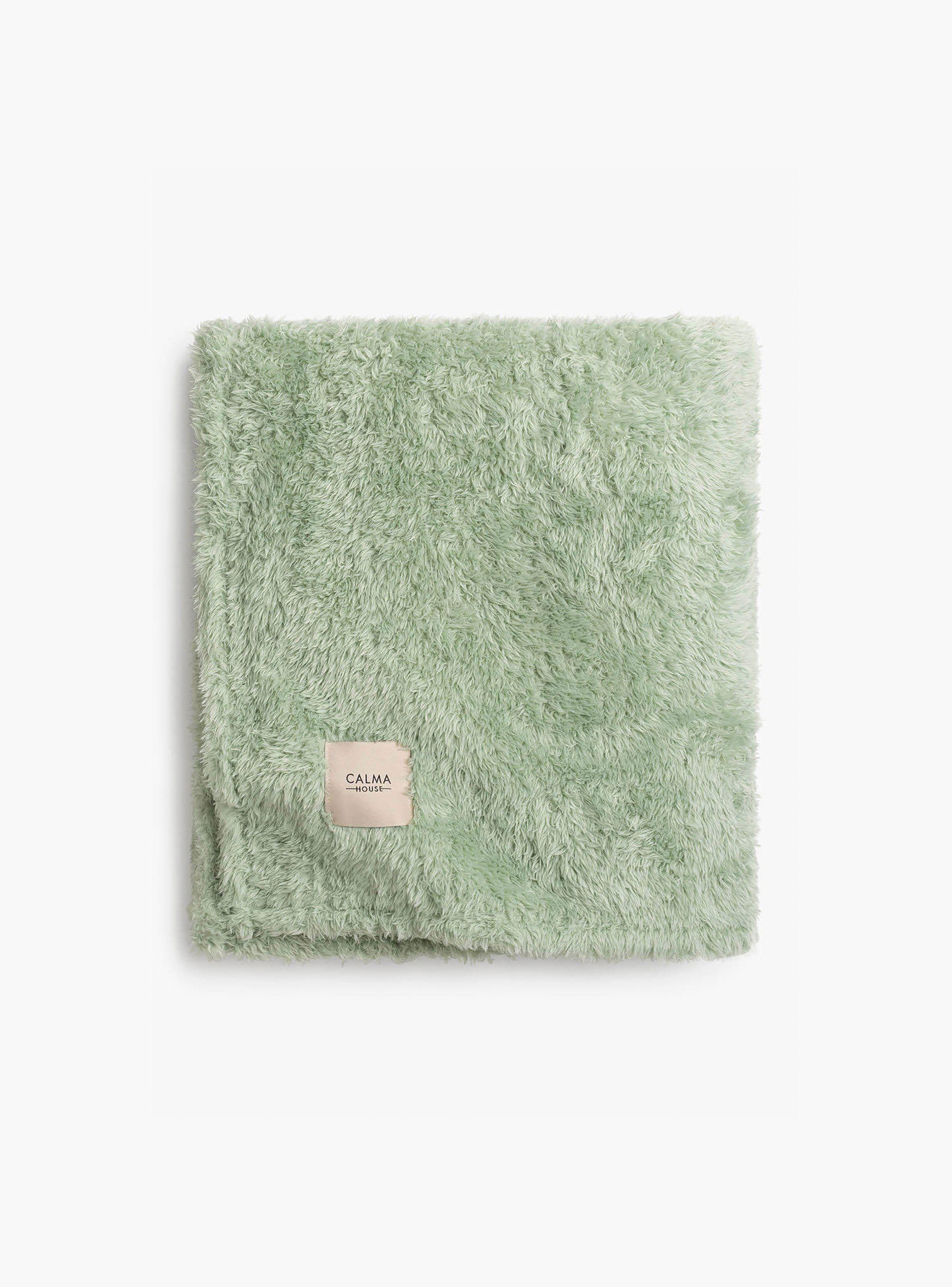 Manta Plaid Tedy Verde Claro-2