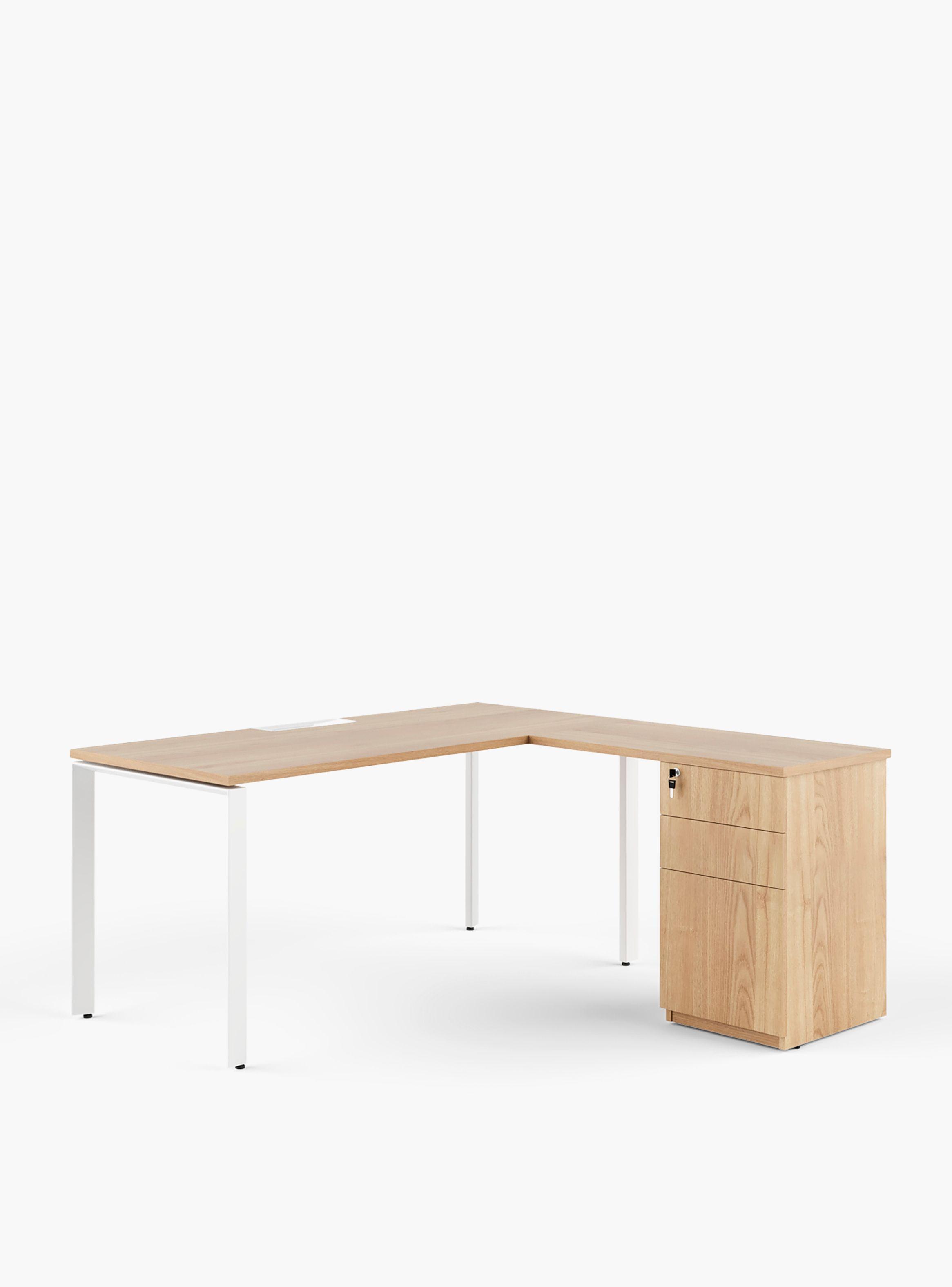 Lateral c/cajonera para Escritorio Space 50x90 Natura/Blanco-2