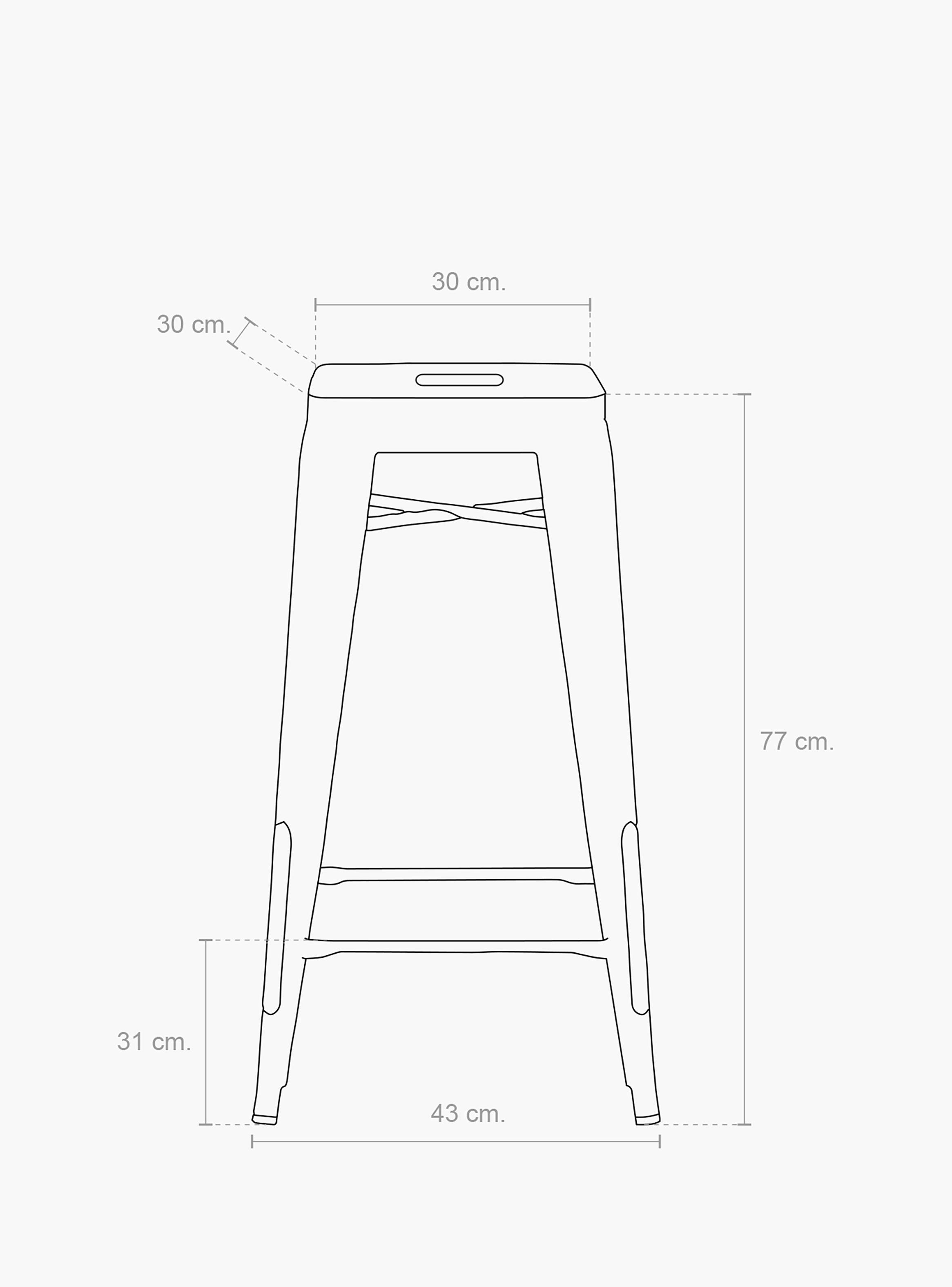 Pack 4 Taburetes Tolix 77 Asiento Metal Blanco-4