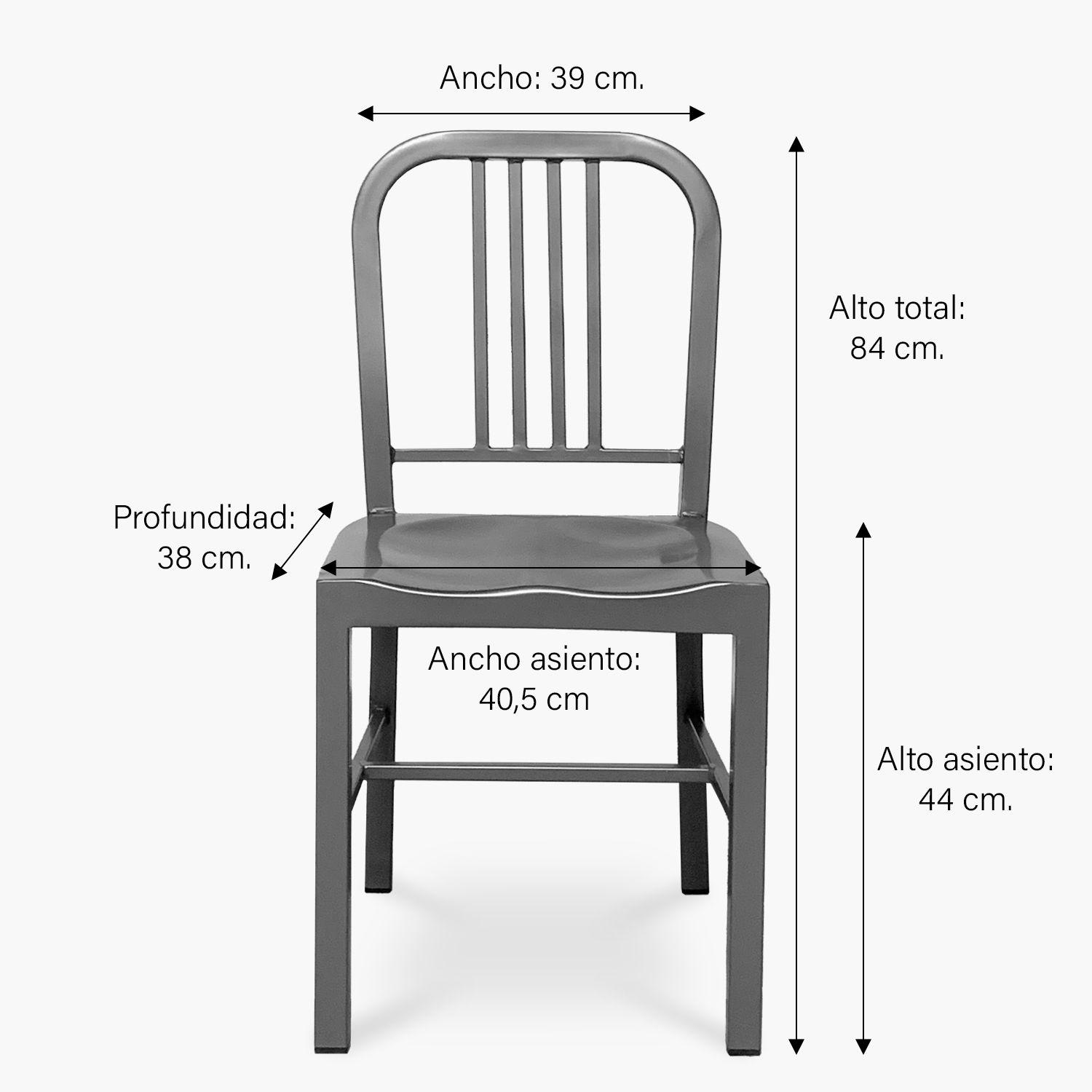 Silla Metálica Navy Gris-4