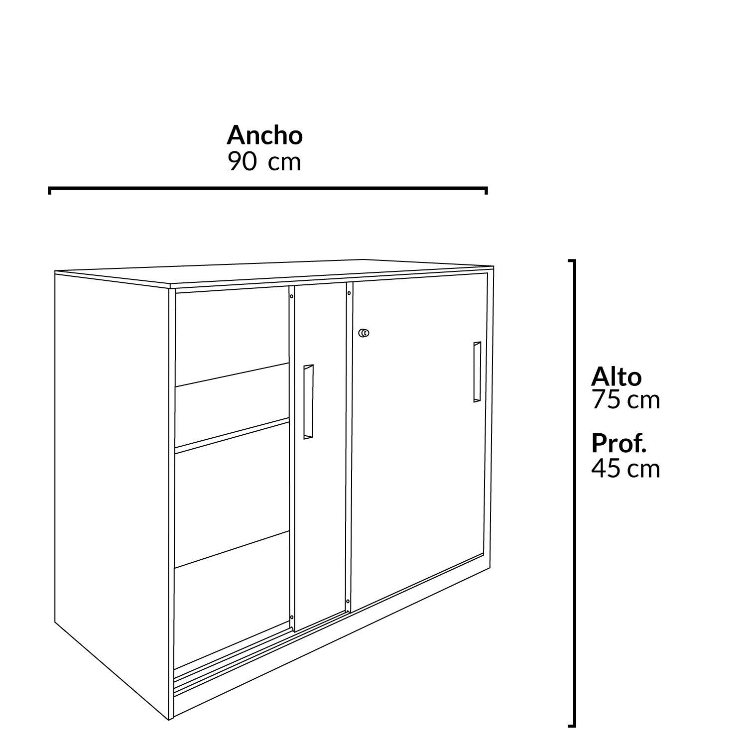 Gabinete Oficina Medio Metálico Con puertas Blanco-3