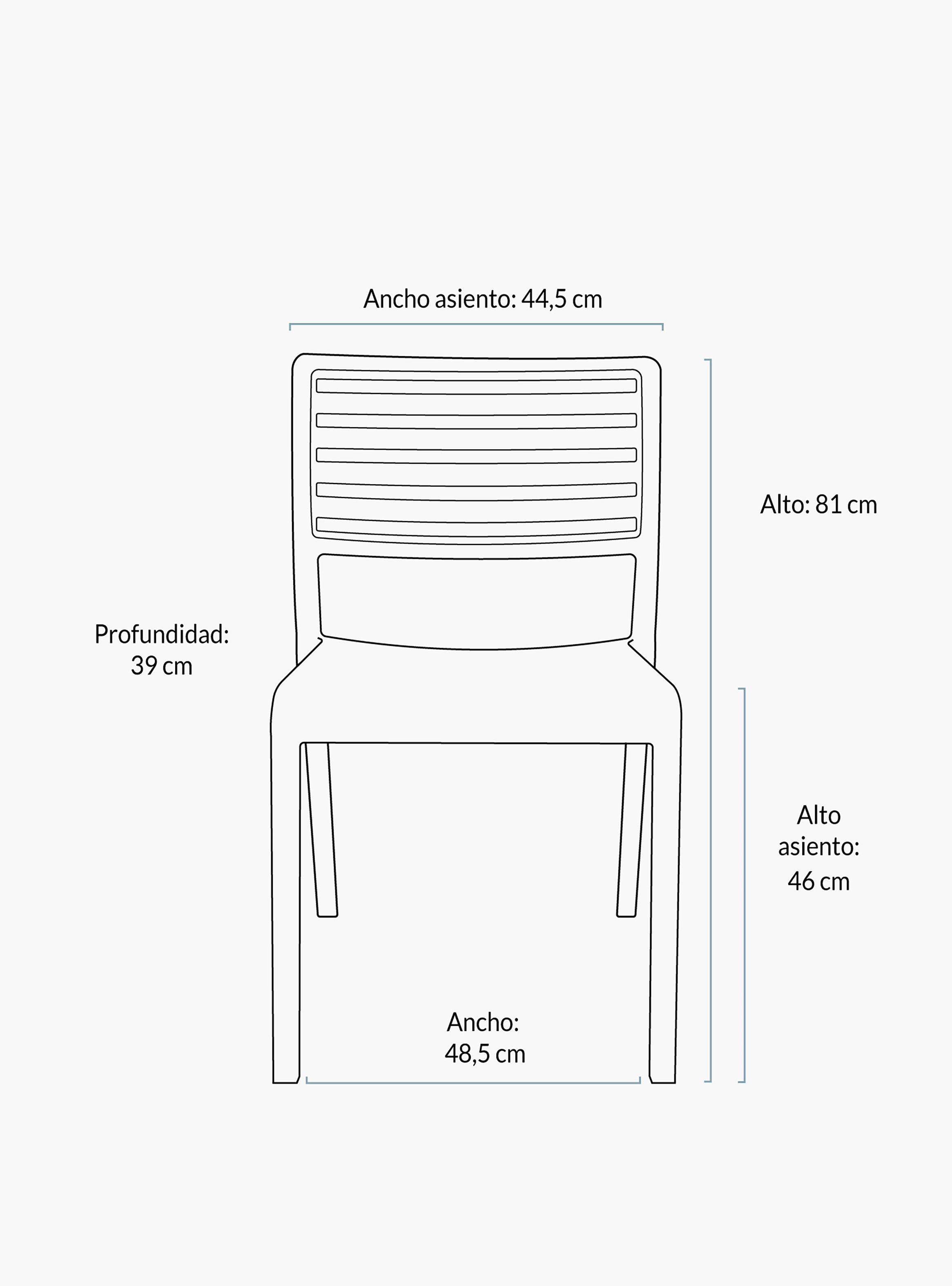 Pack 4 Sillas Plástico Terraza Barcelona Blanco-4