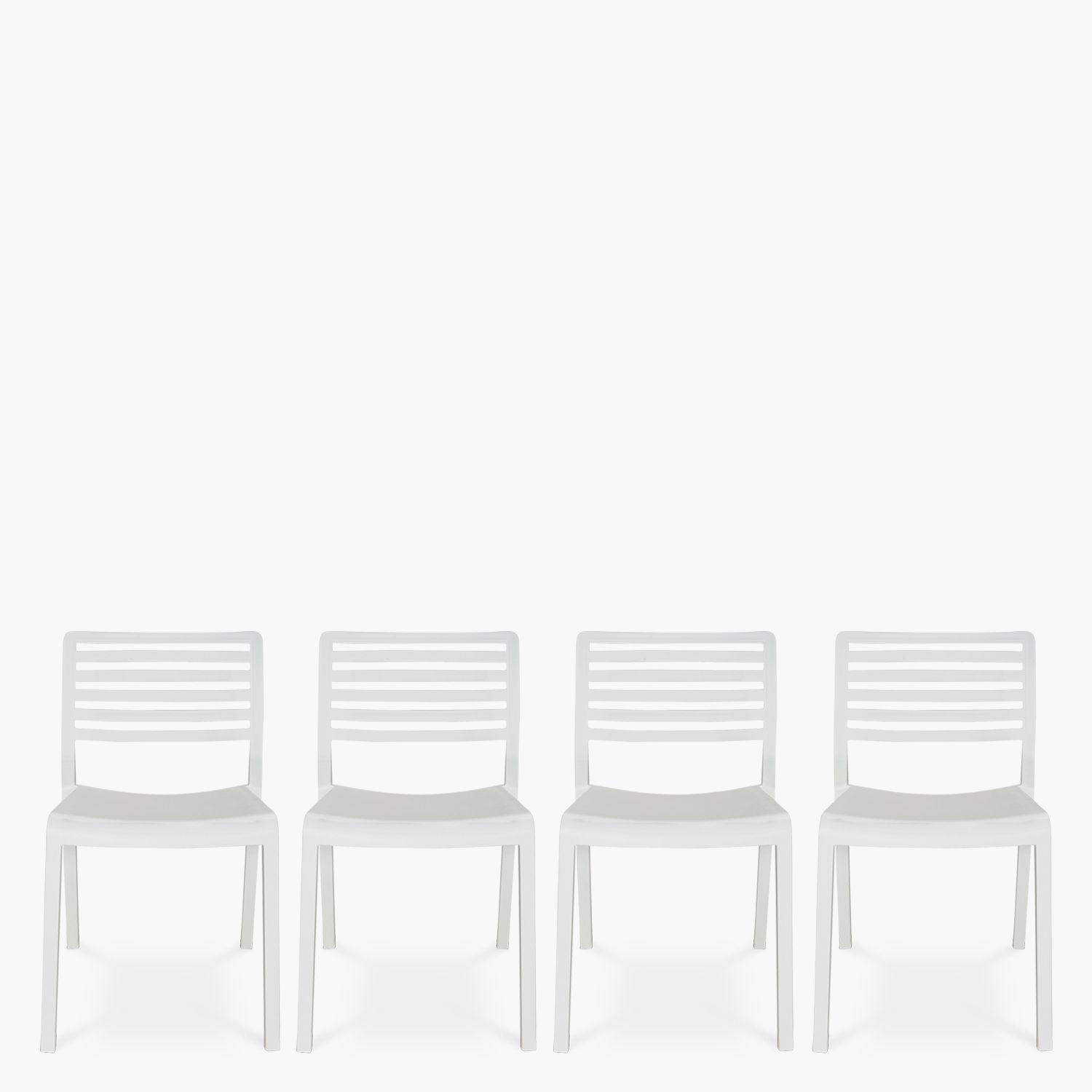 Pack 4 Sillas Plástico Terraza Barcelona Blanco-5