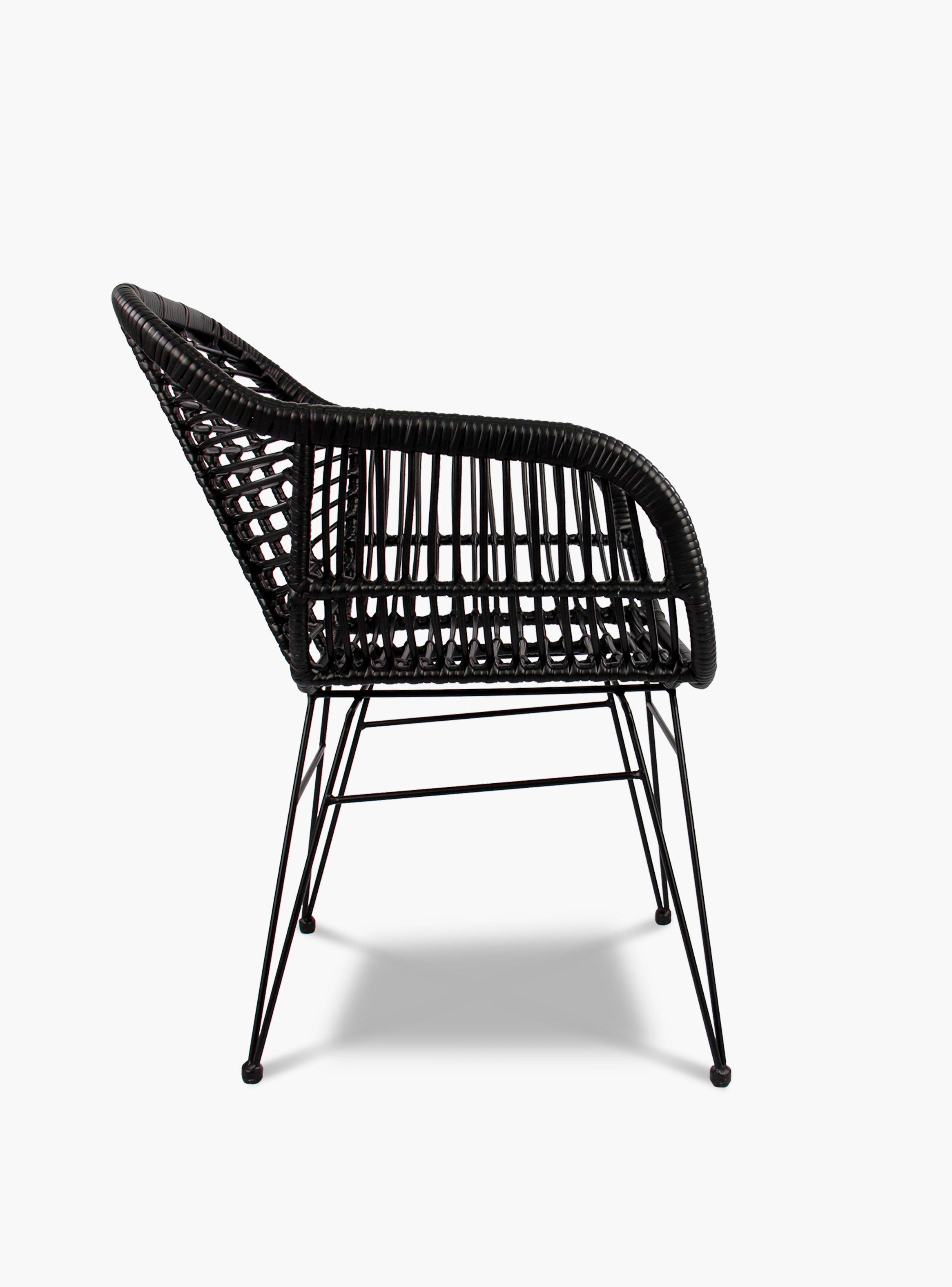 Silla Comedor c/brazo ratan sintetico Creta Negro-3