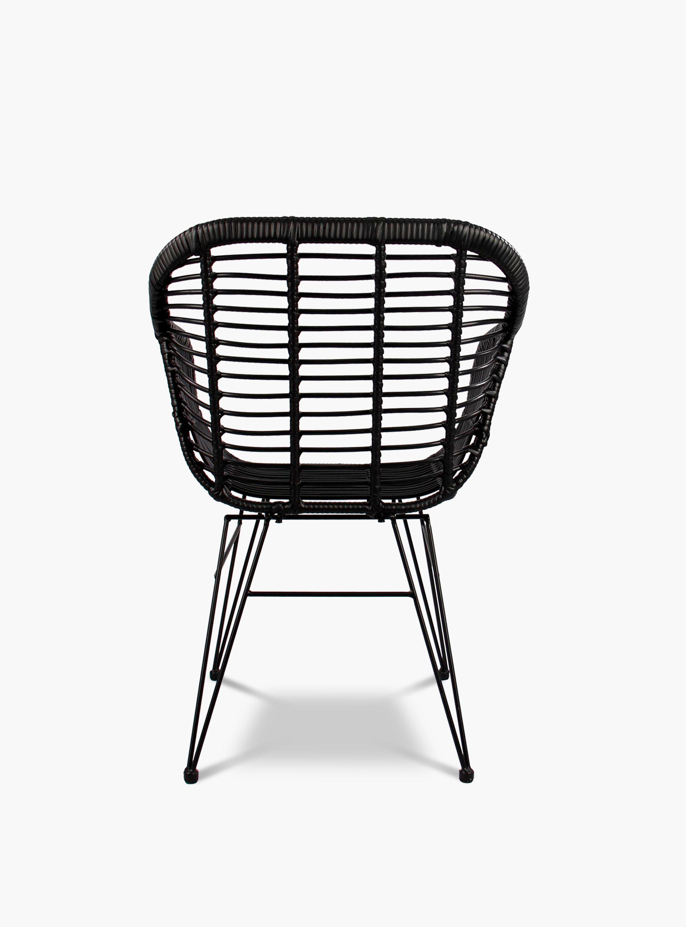 Silla Comedor c/brazo ratan sintetico Creta Negro-4