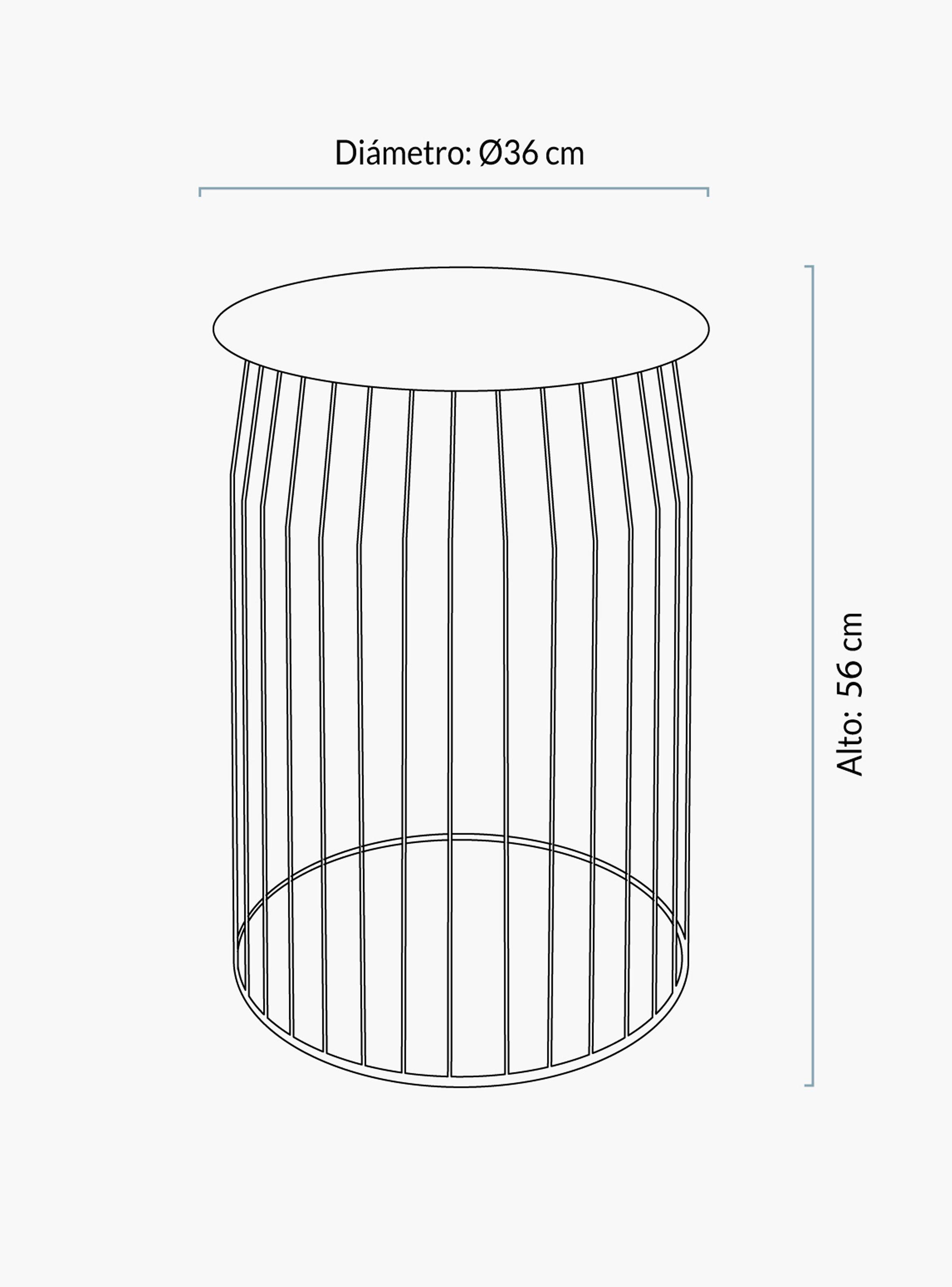 Mesa Lateral Wire DIAM 36 Negro-2