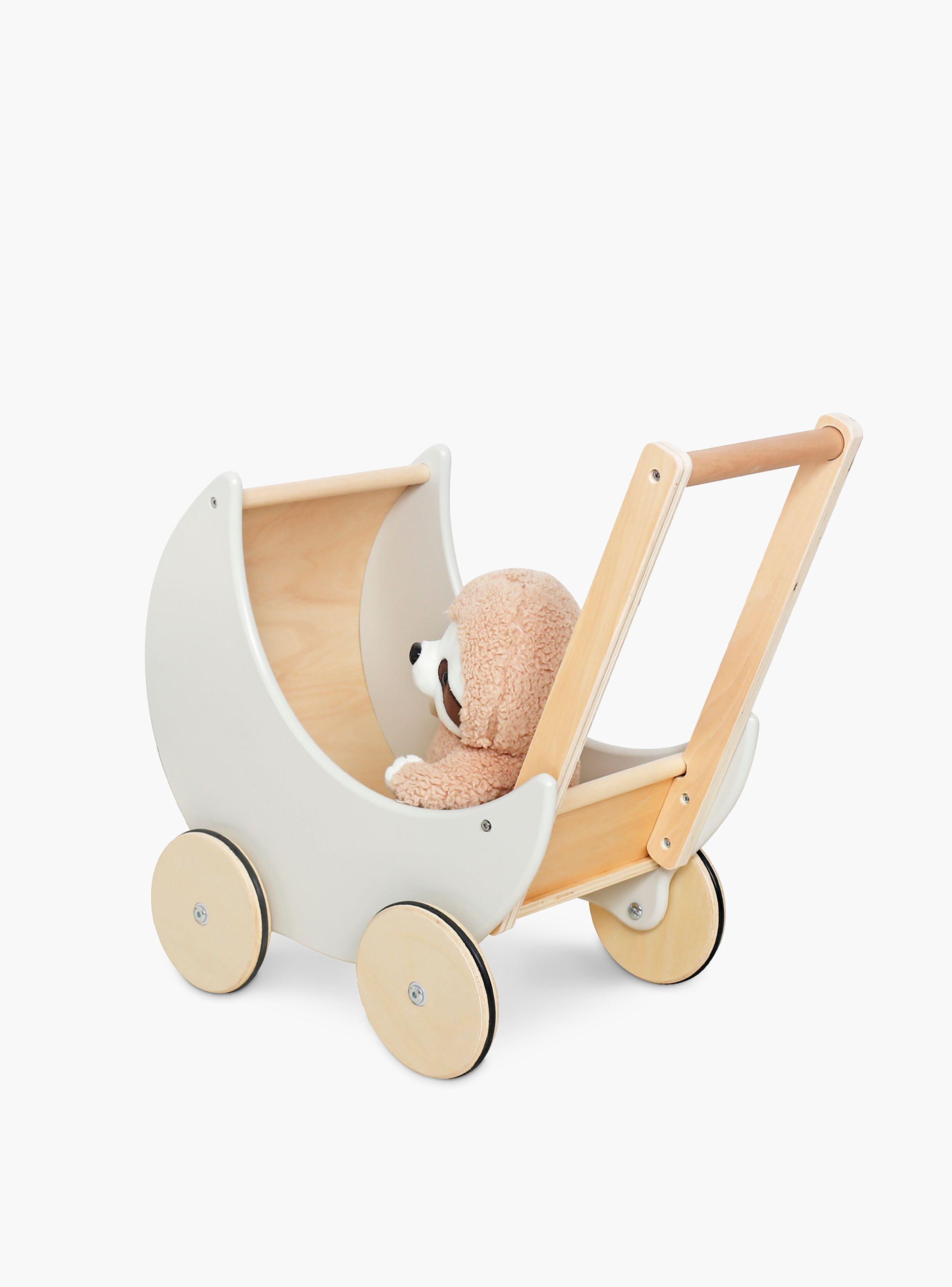 Coche para Muñecas Infantil de madera Samanta Gris claro-3
