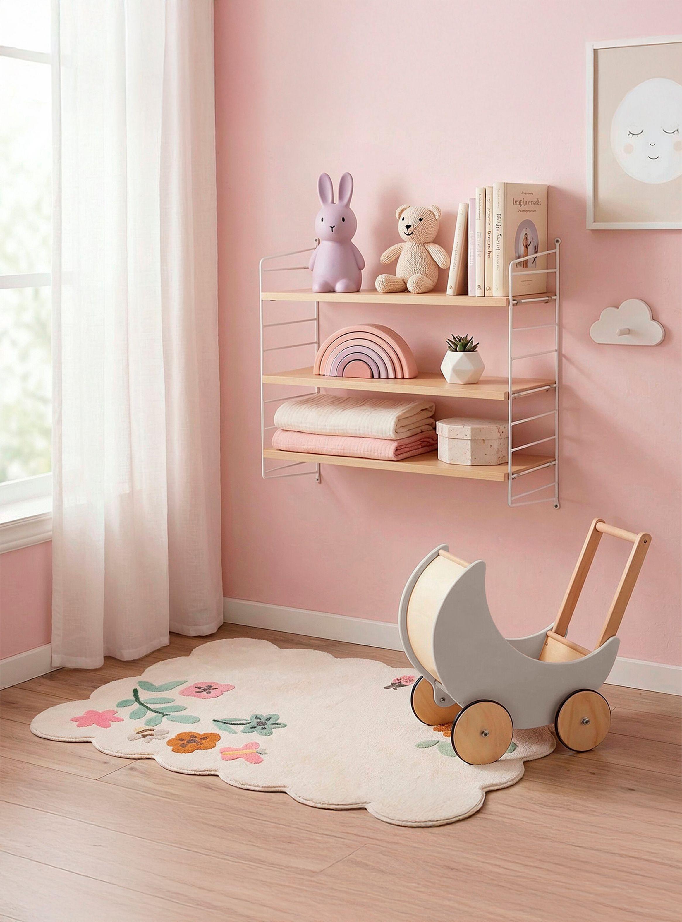 Coche para Muñecas Infantil de madera Samanta Gris claro-1