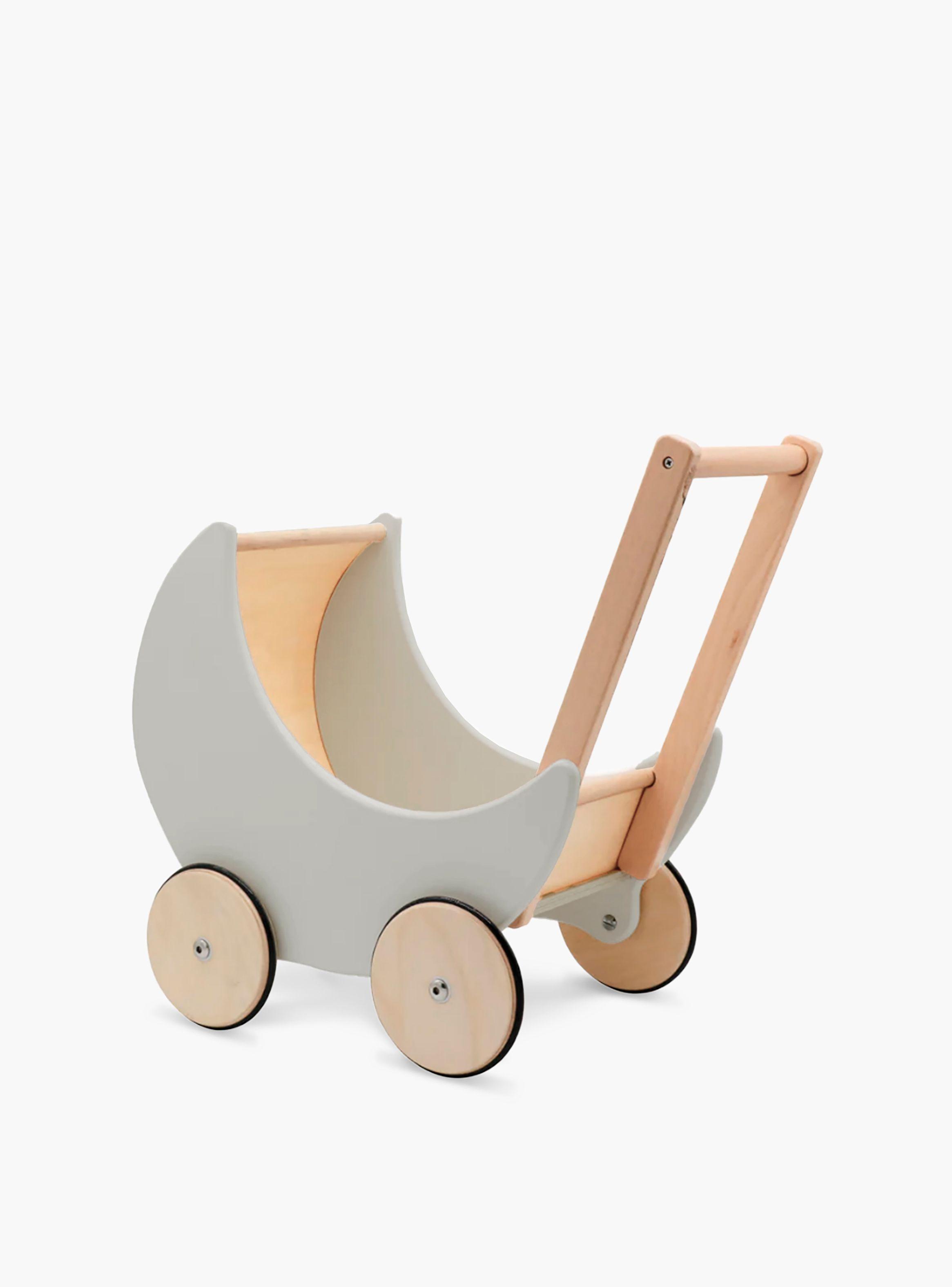 Coche para Muñecas Infantil de madera Samanta Gris claro-2