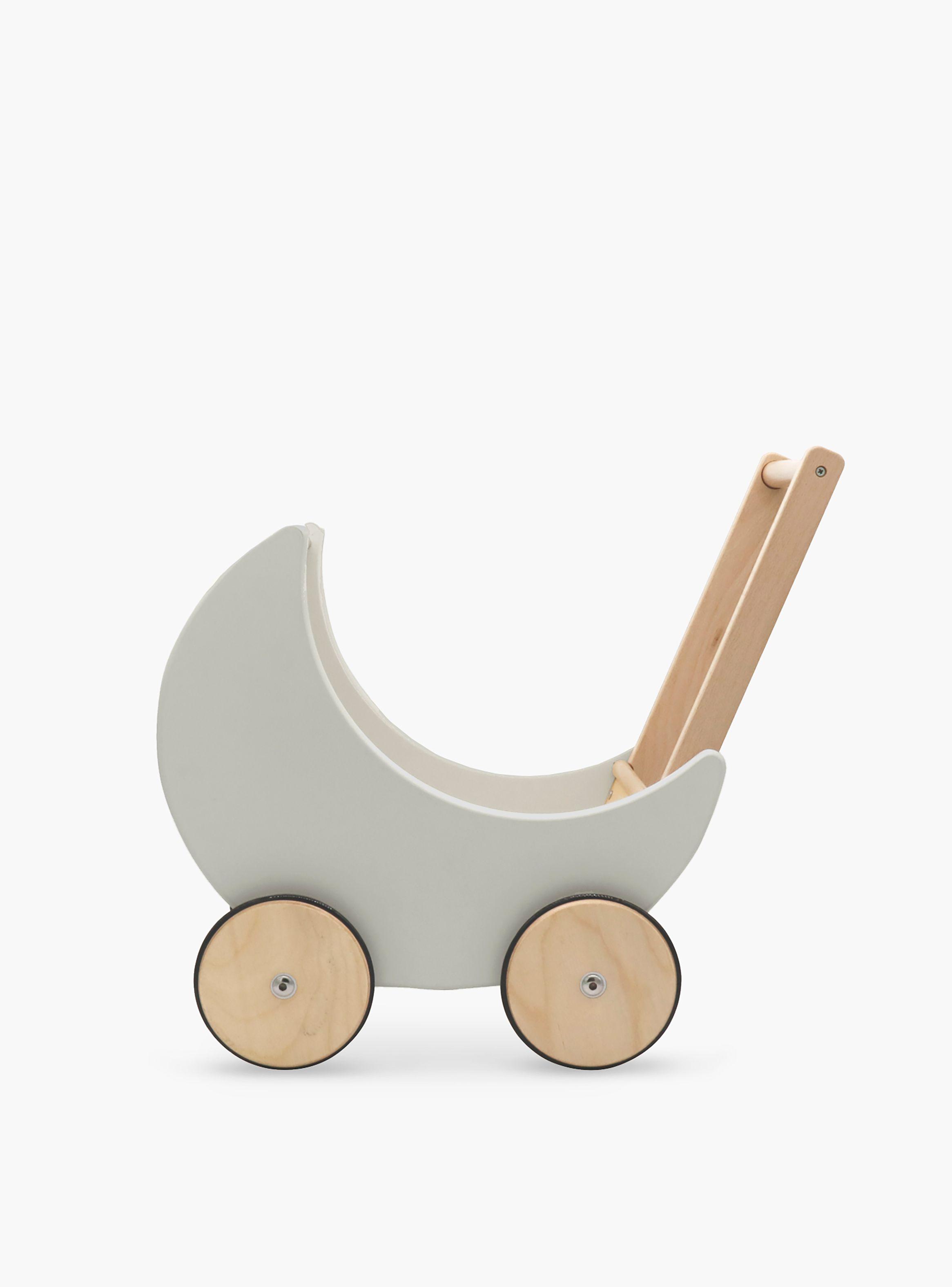 Coche para Muñecas Infantil de madera Samanta Gris claro-3