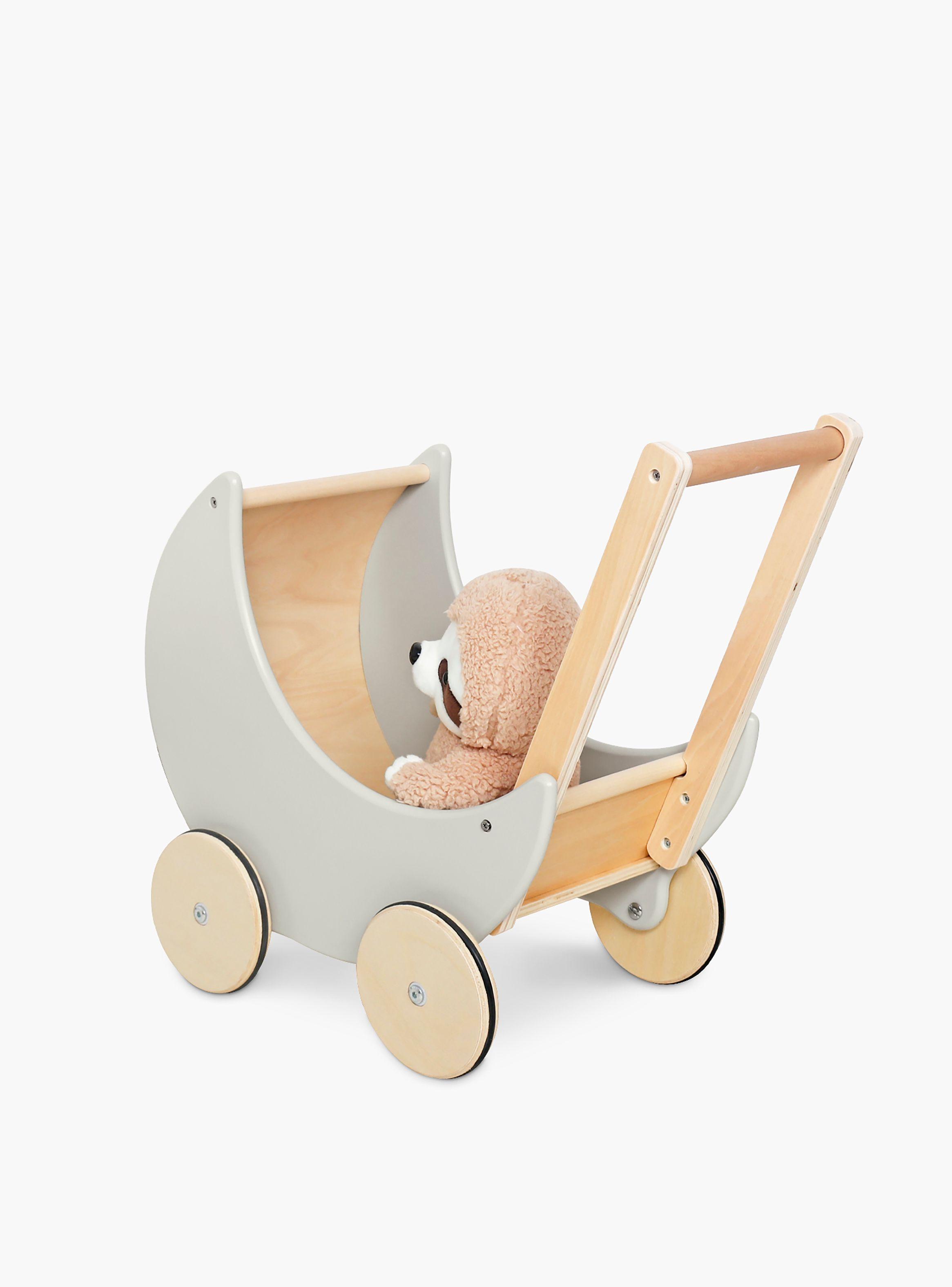 Coche para Muñecas Infantil de madera Samanta Gris claro-4