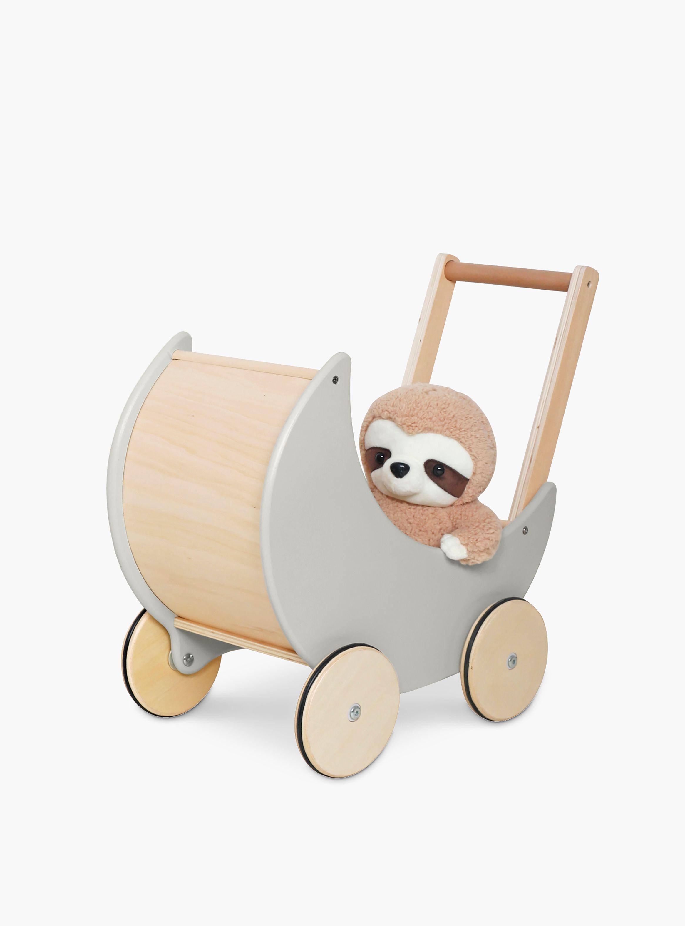 Coche para Muñecas Infantil de madera Samanta Gris claro-6