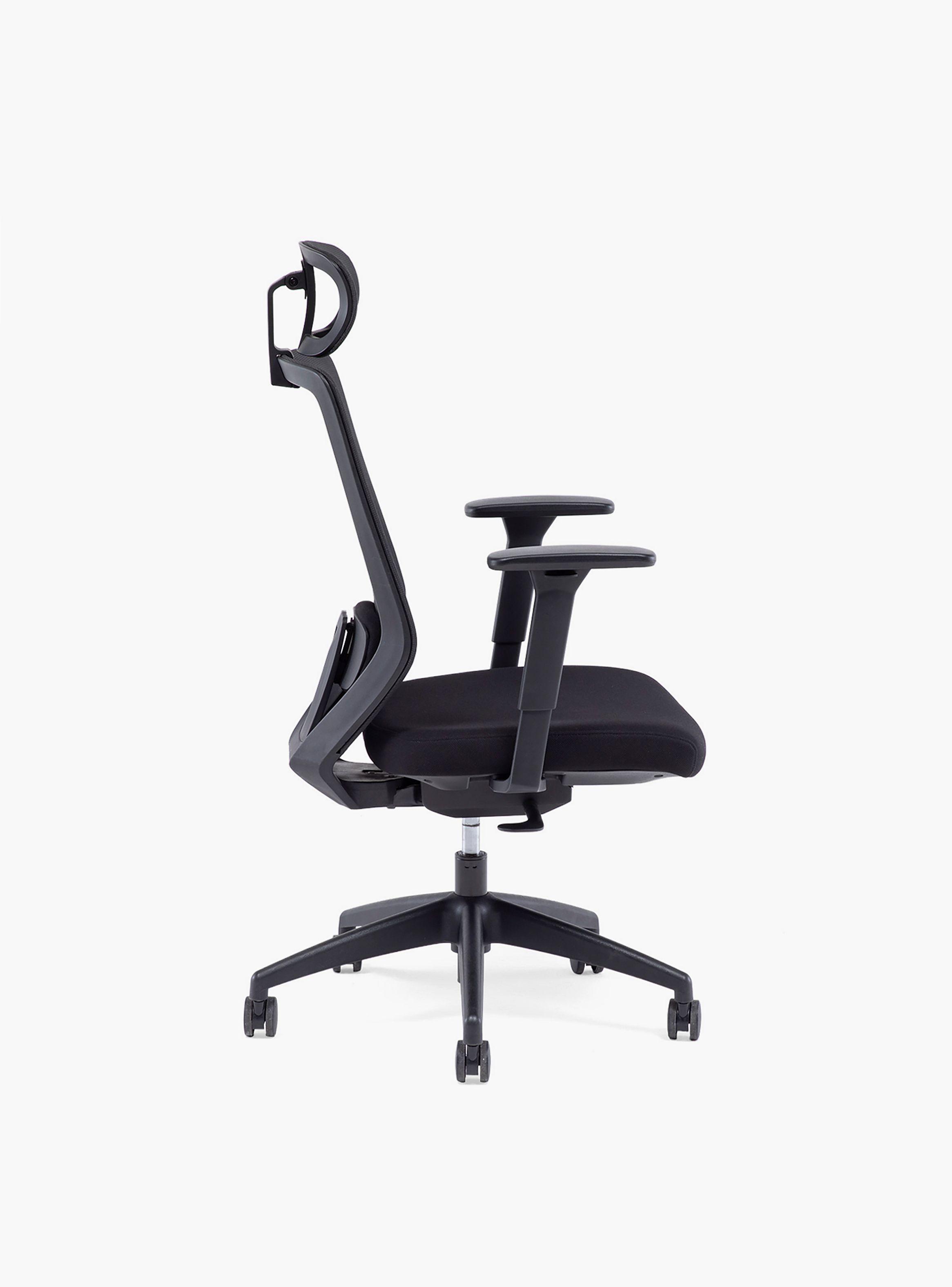 Silla Oficina Focus Negro con cabecero-2