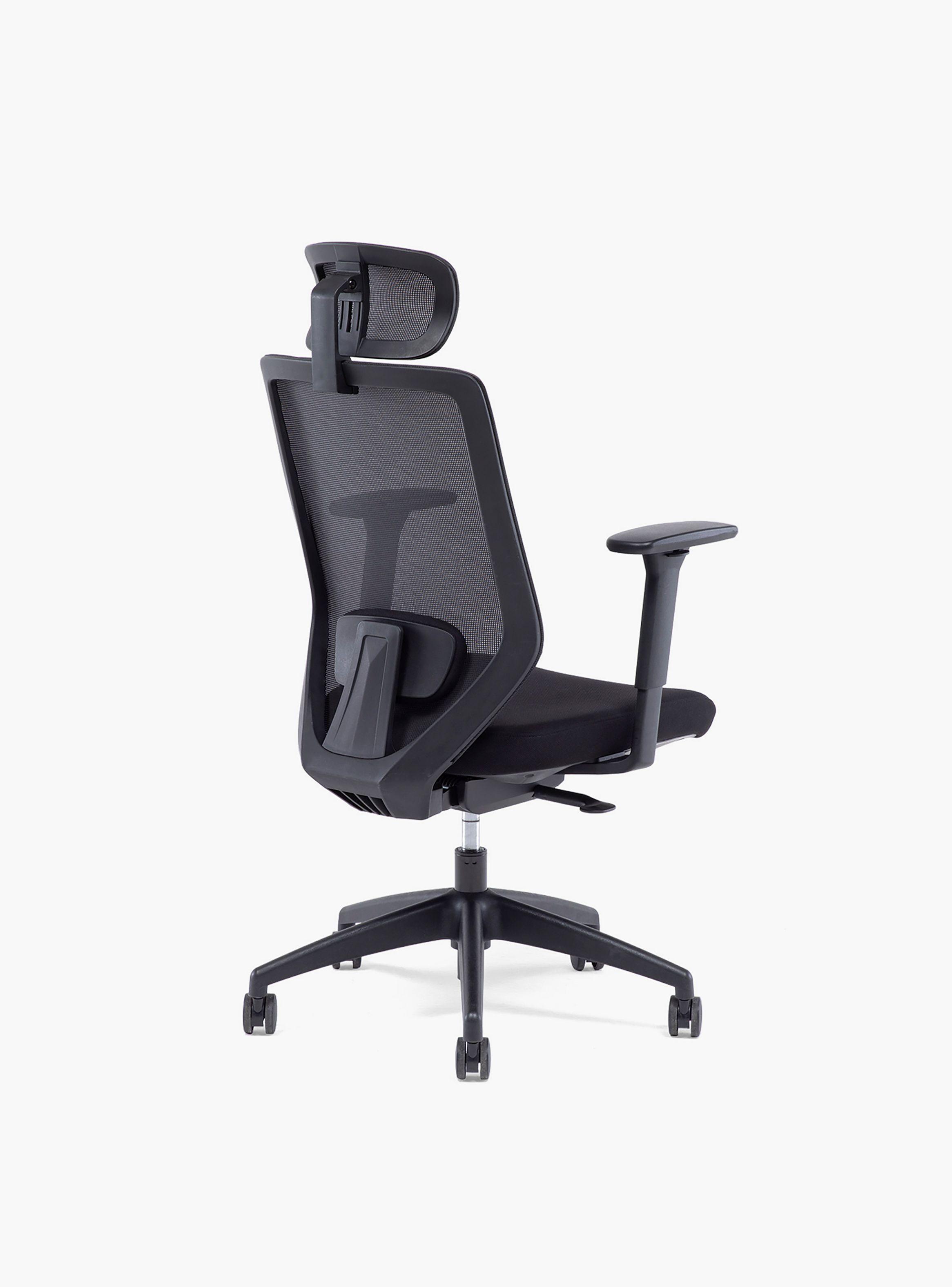 Silla Oficina Focus Negro con cabecero-3