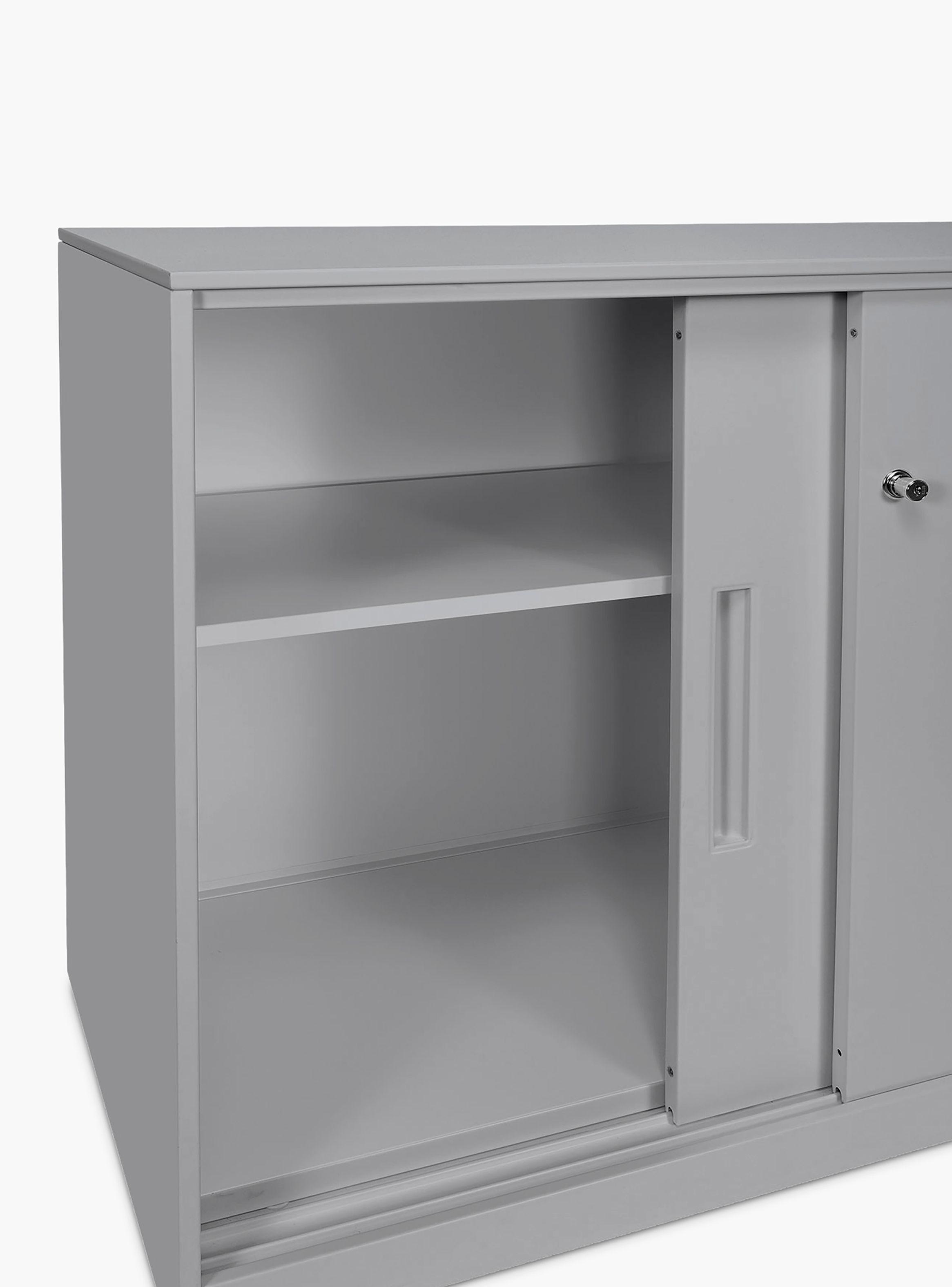 Gabinete Oficina Medio Metálico Con puertas Gris Claro-2