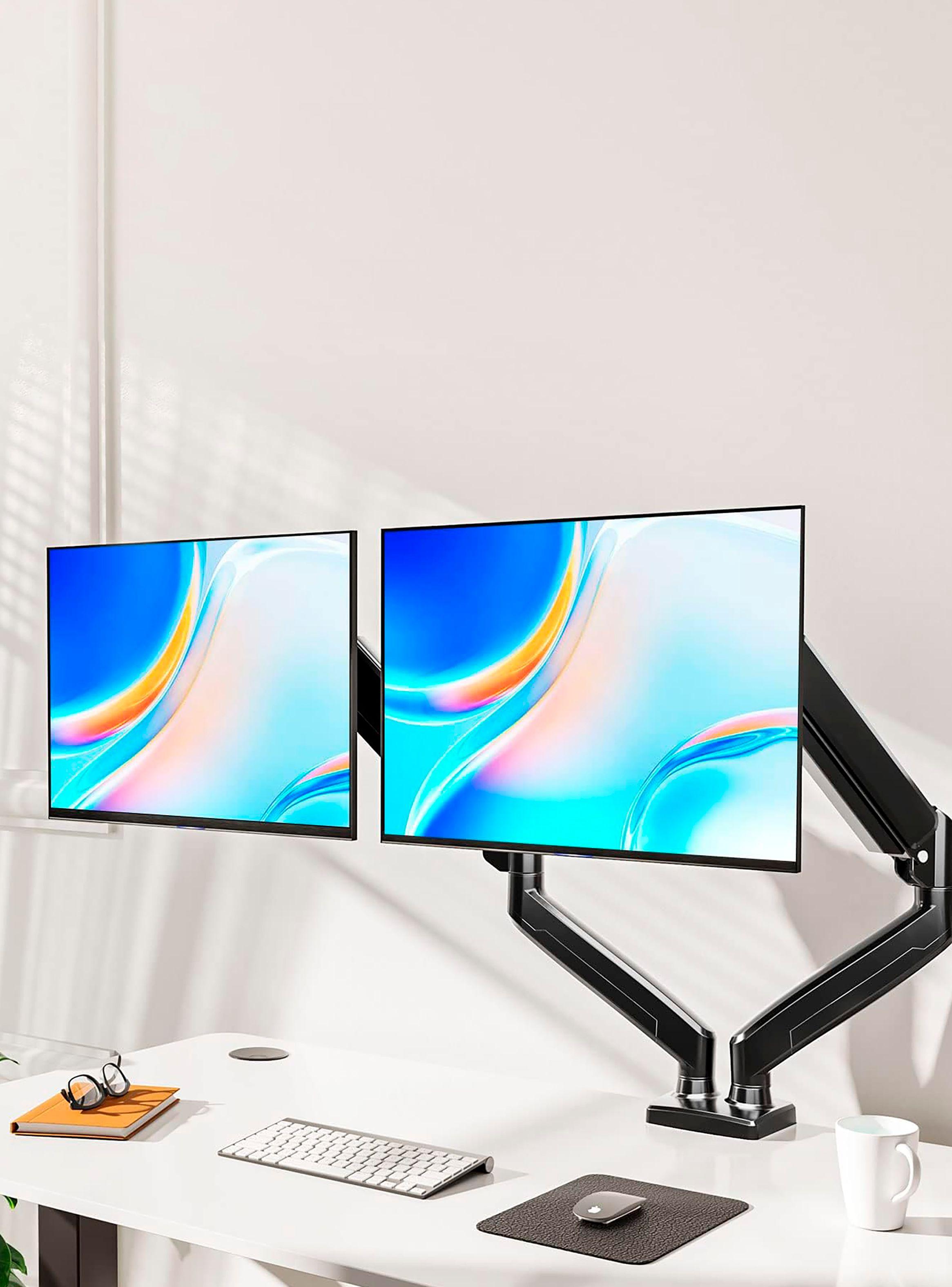 Soporte Monitor Escritorio Doble Negro-1