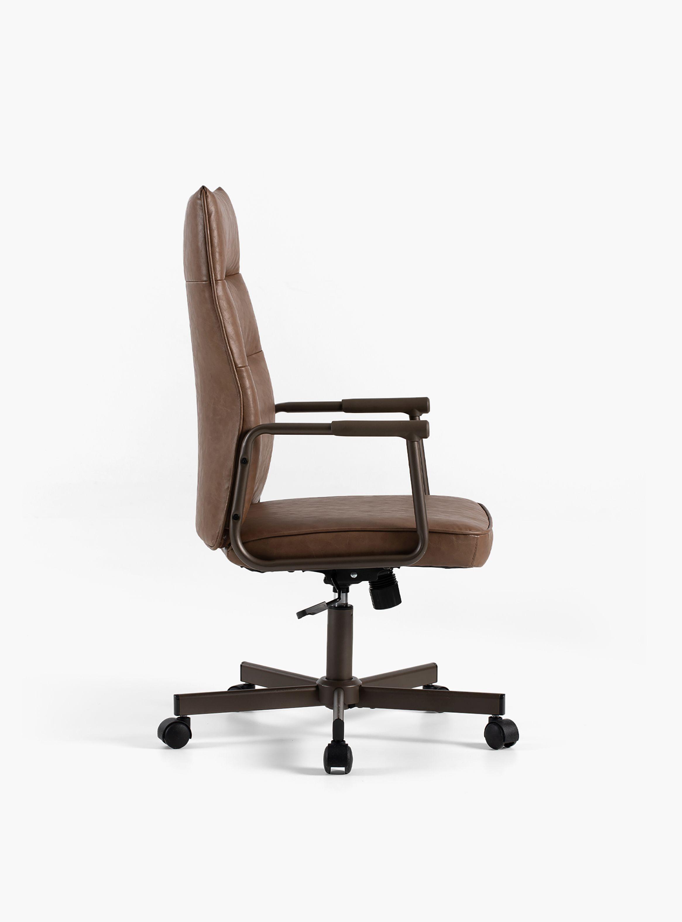 Silla Diseño Home Office Yale Alta Café-2