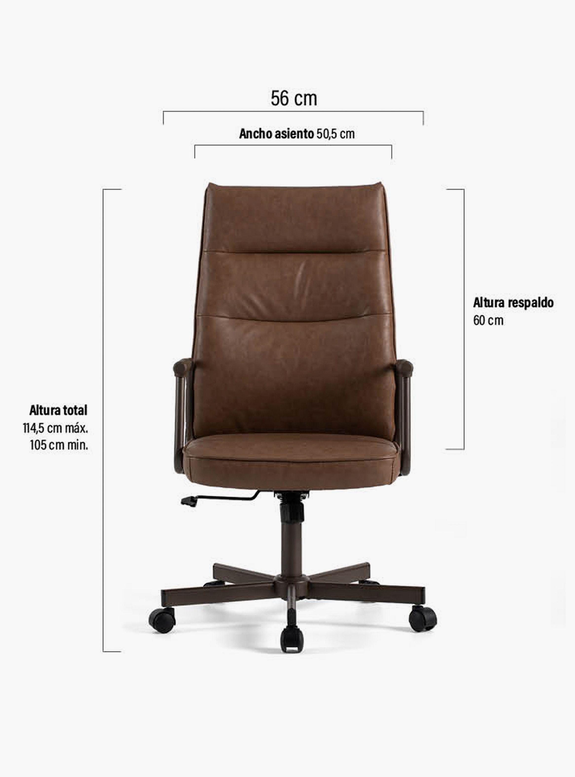 Silla Diseño Home Office Yale Alta Café-8