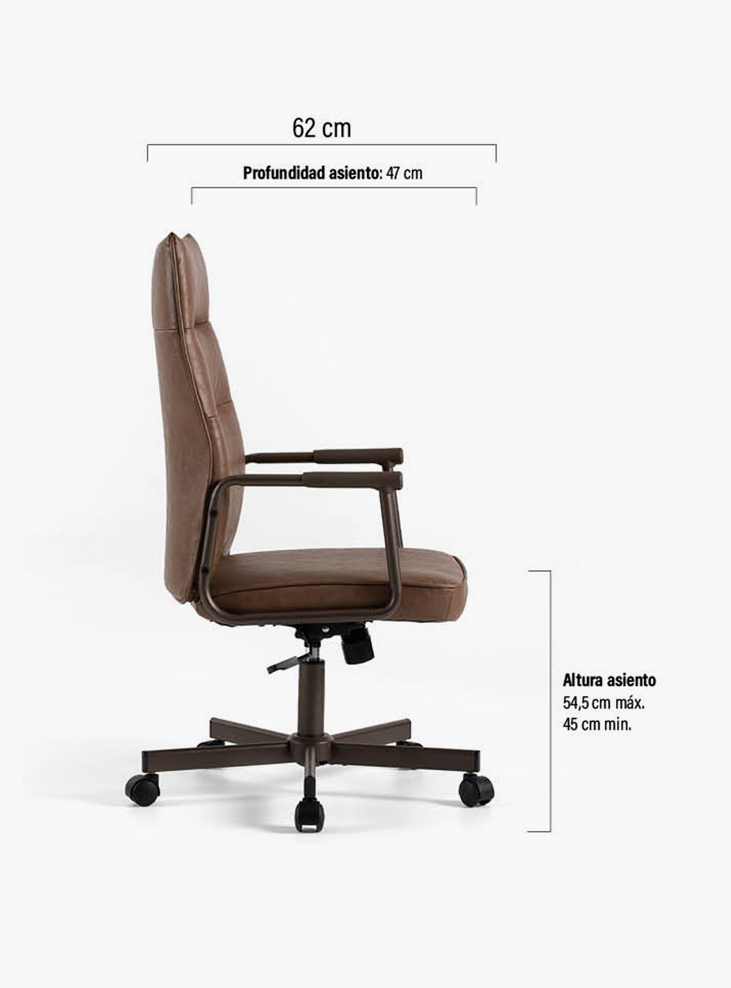 Silla Diseño Home Office Yale Alta Café-9
