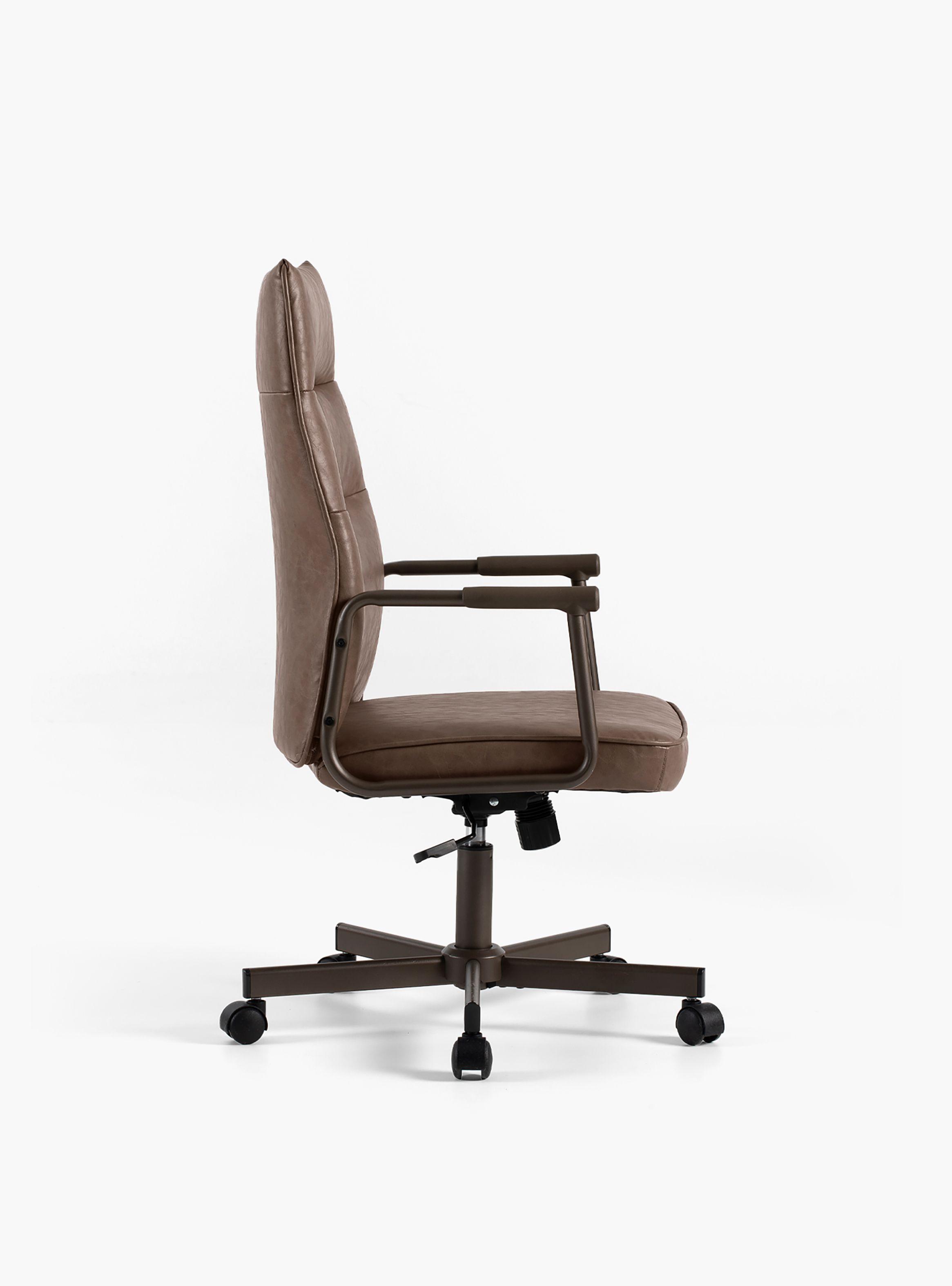 Silla Diseño Home Office Yale Alta Café-2