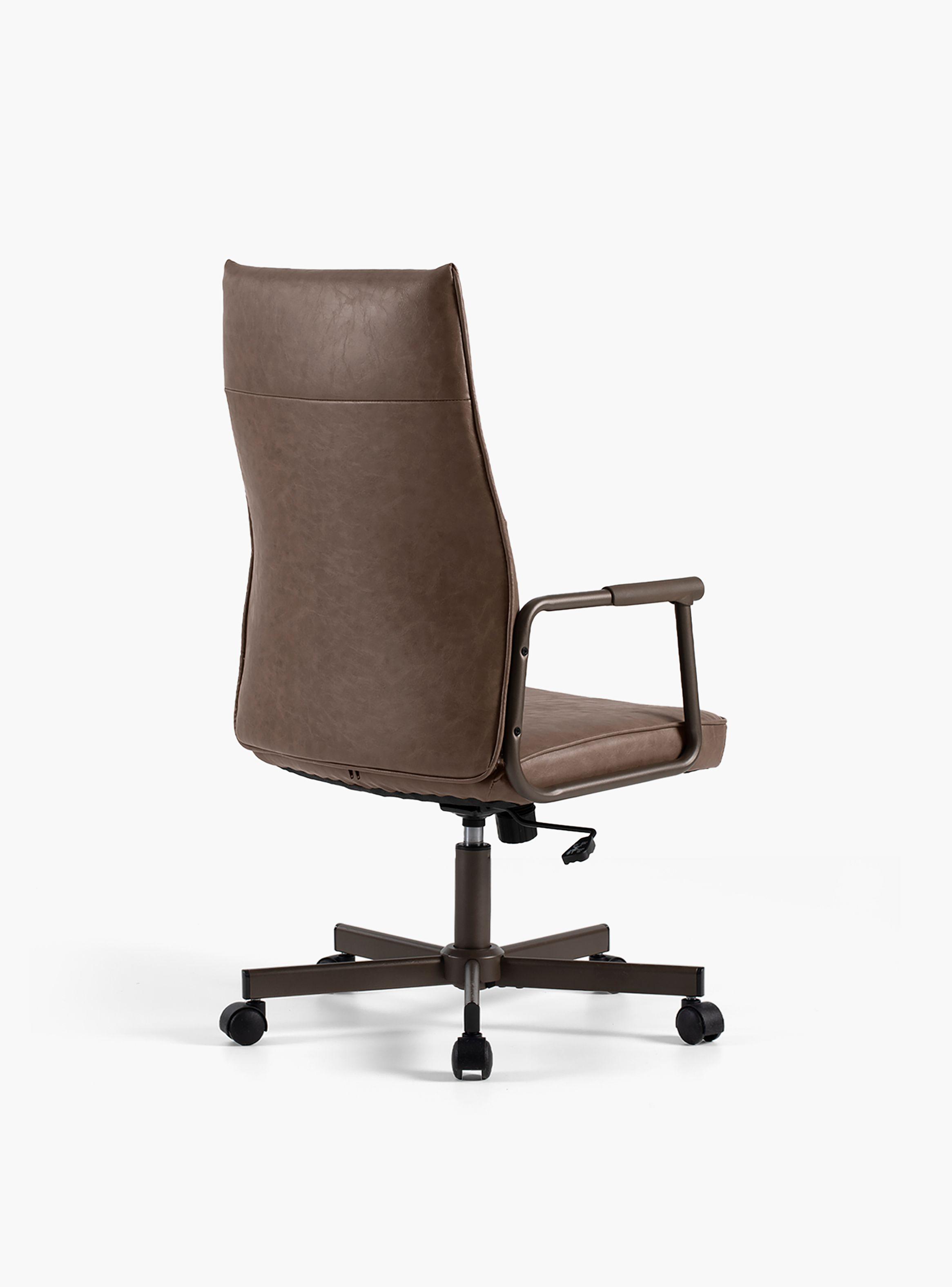 Silla Diseño Home Office Yale Alta Café-3