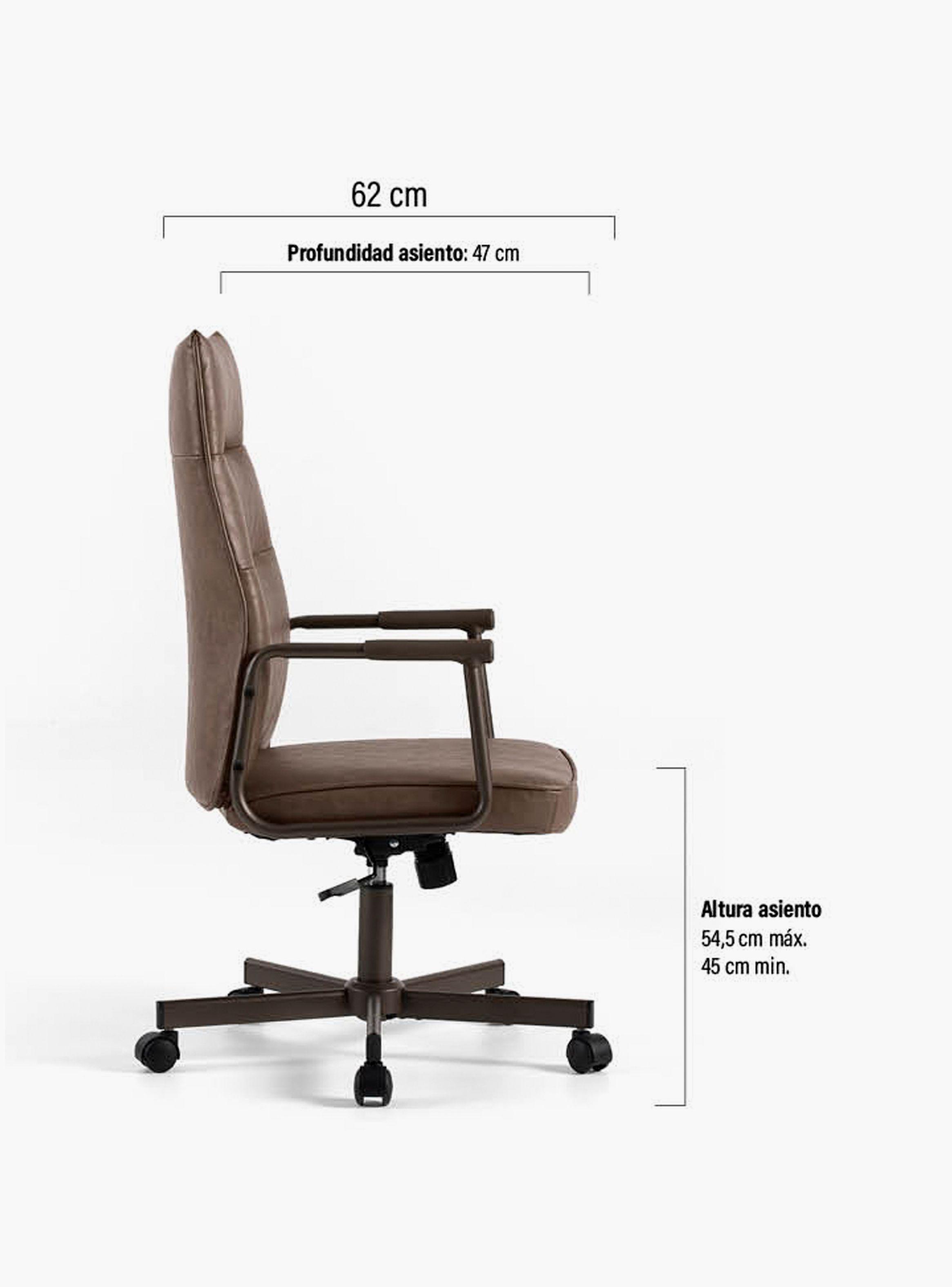 Silla Diseño Home Office Yale Alta Café-9