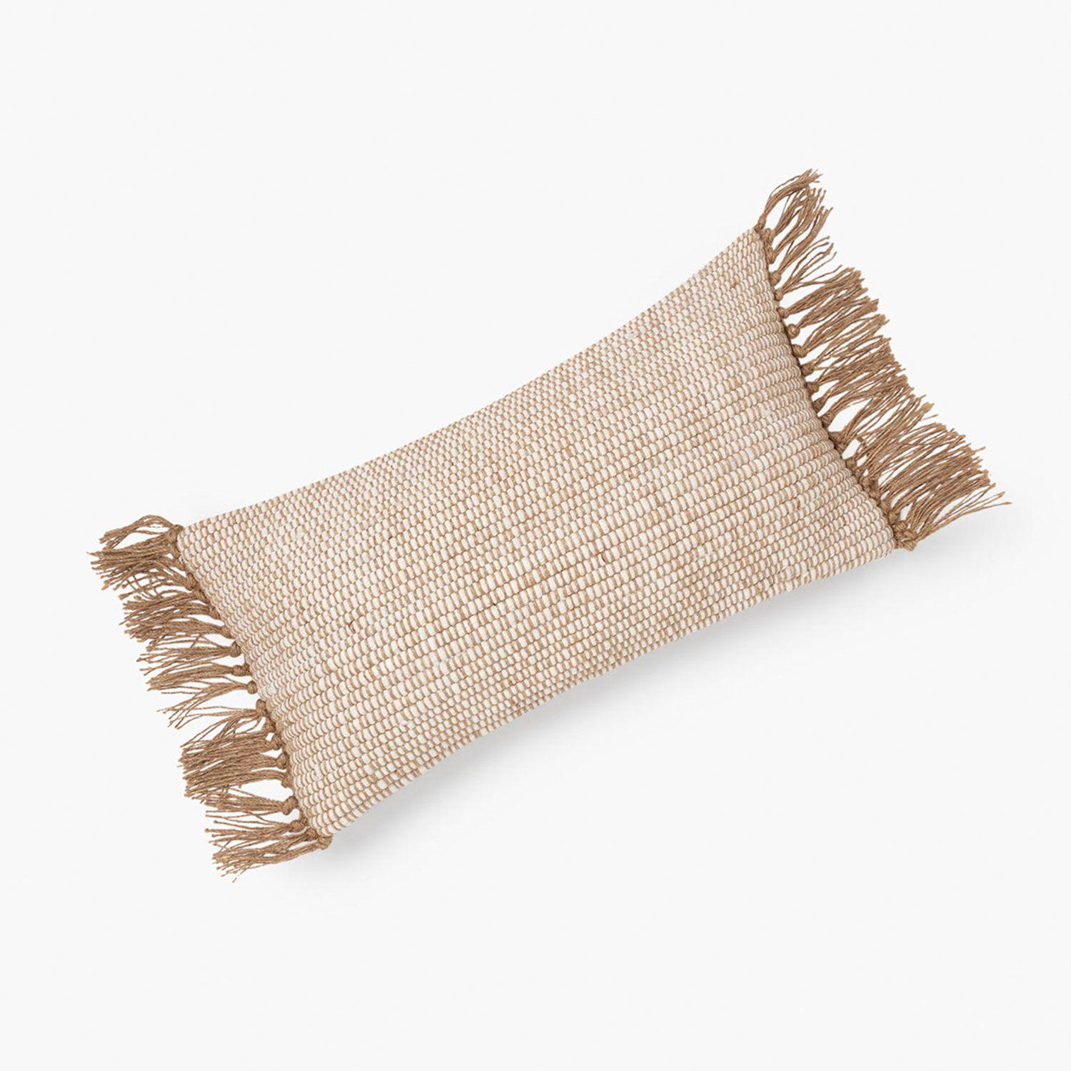 Funda Cojin Algodon Crema 30x60-0