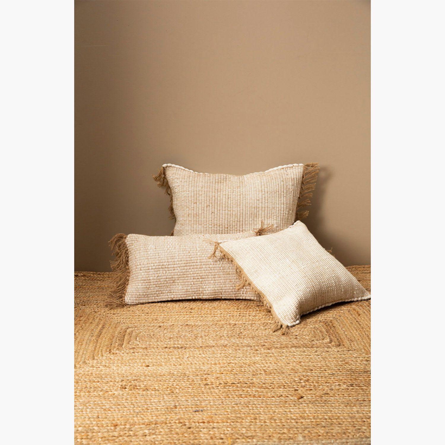 Funda Cojin Algodon Crema 30x60-1