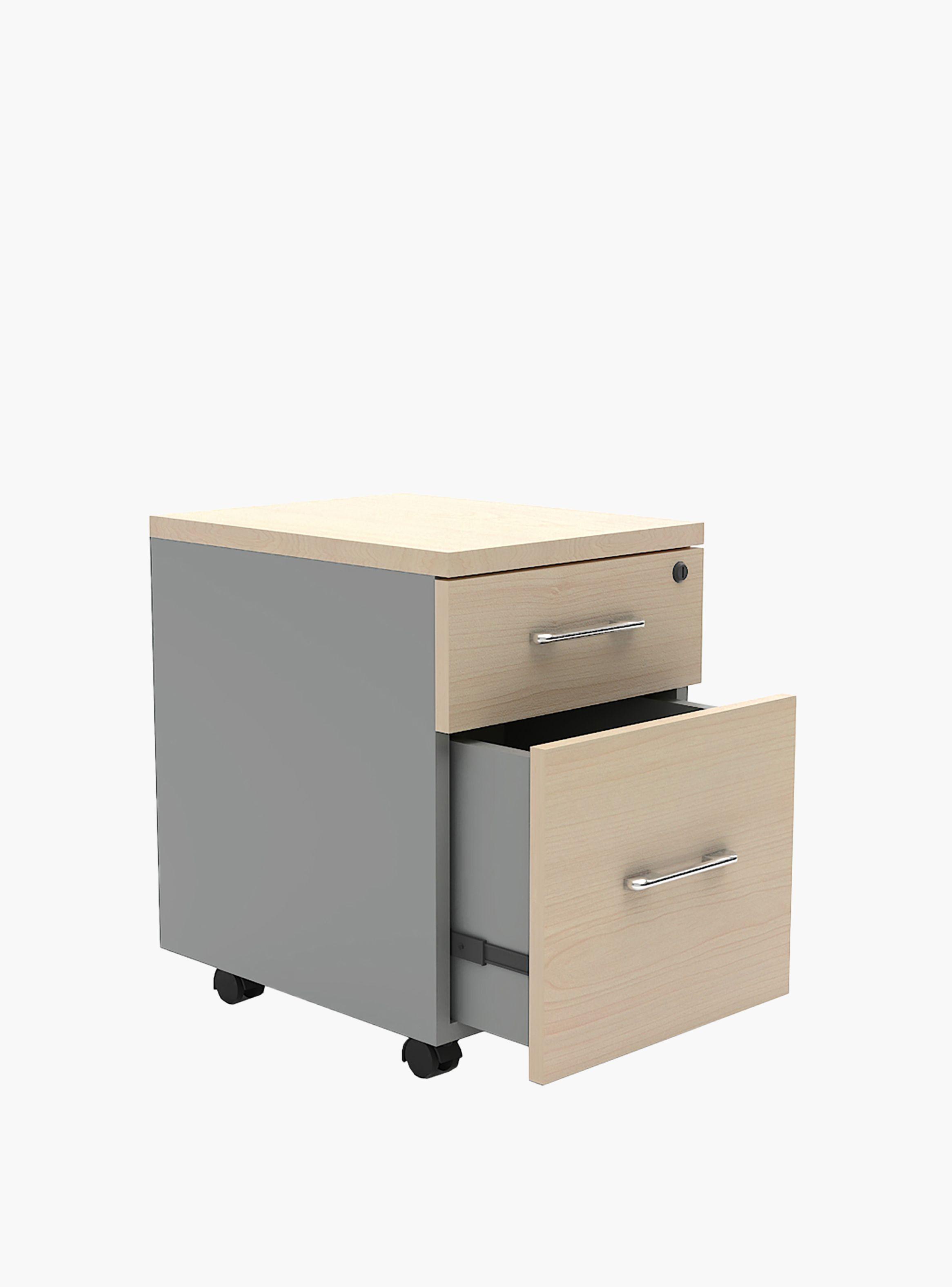 Cajonera Melamina Móvil 57 cm Natura/Gris-1