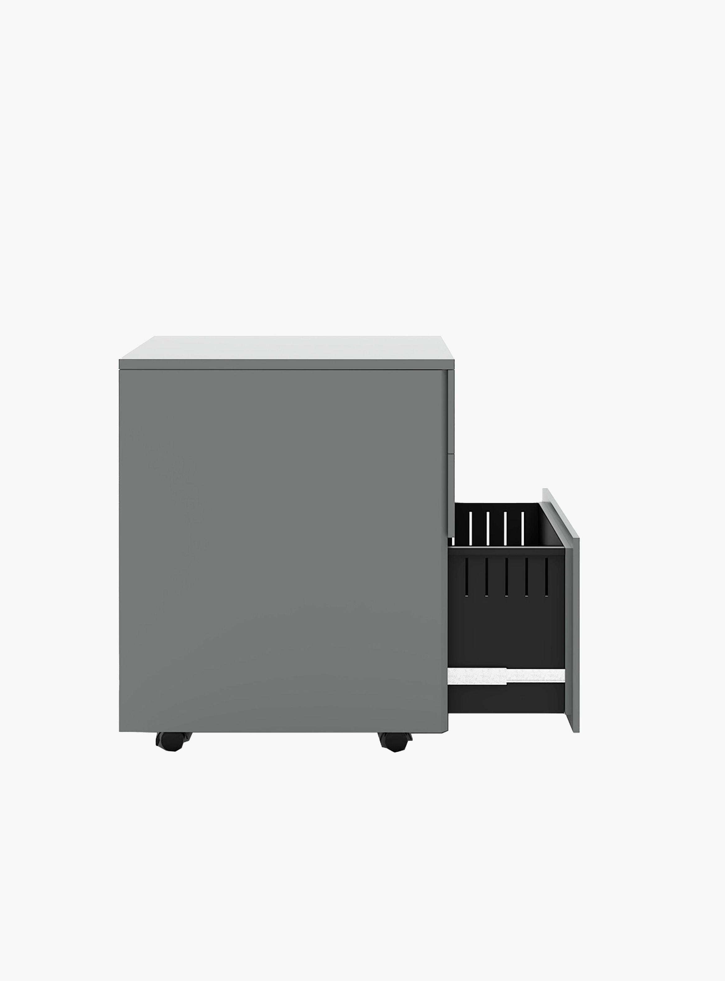 Cajonera Metálica Móvil 39x50x60 cm Gris Claro-2