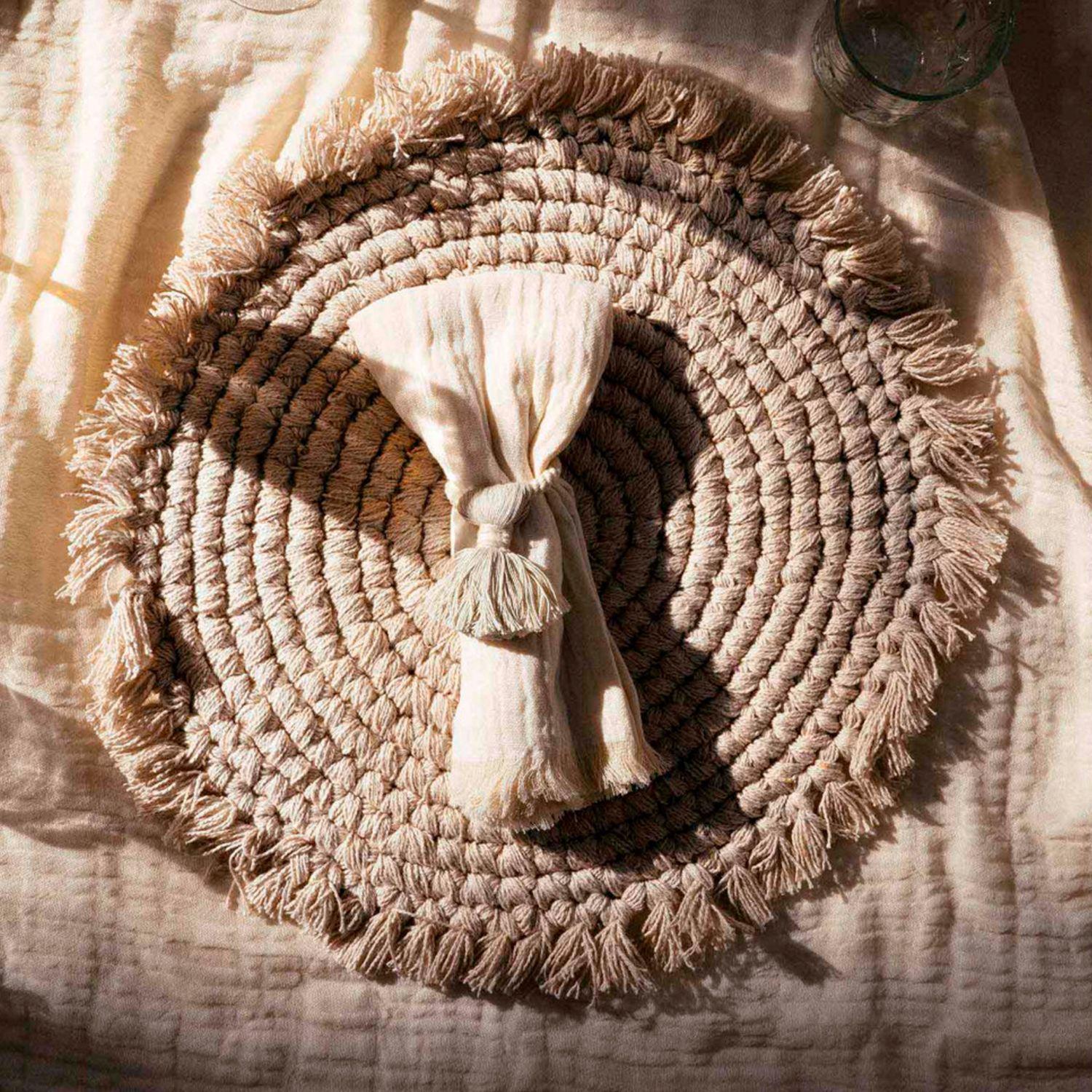 Set 4 Servilletas Algodon Layer 45x45 Arena-2