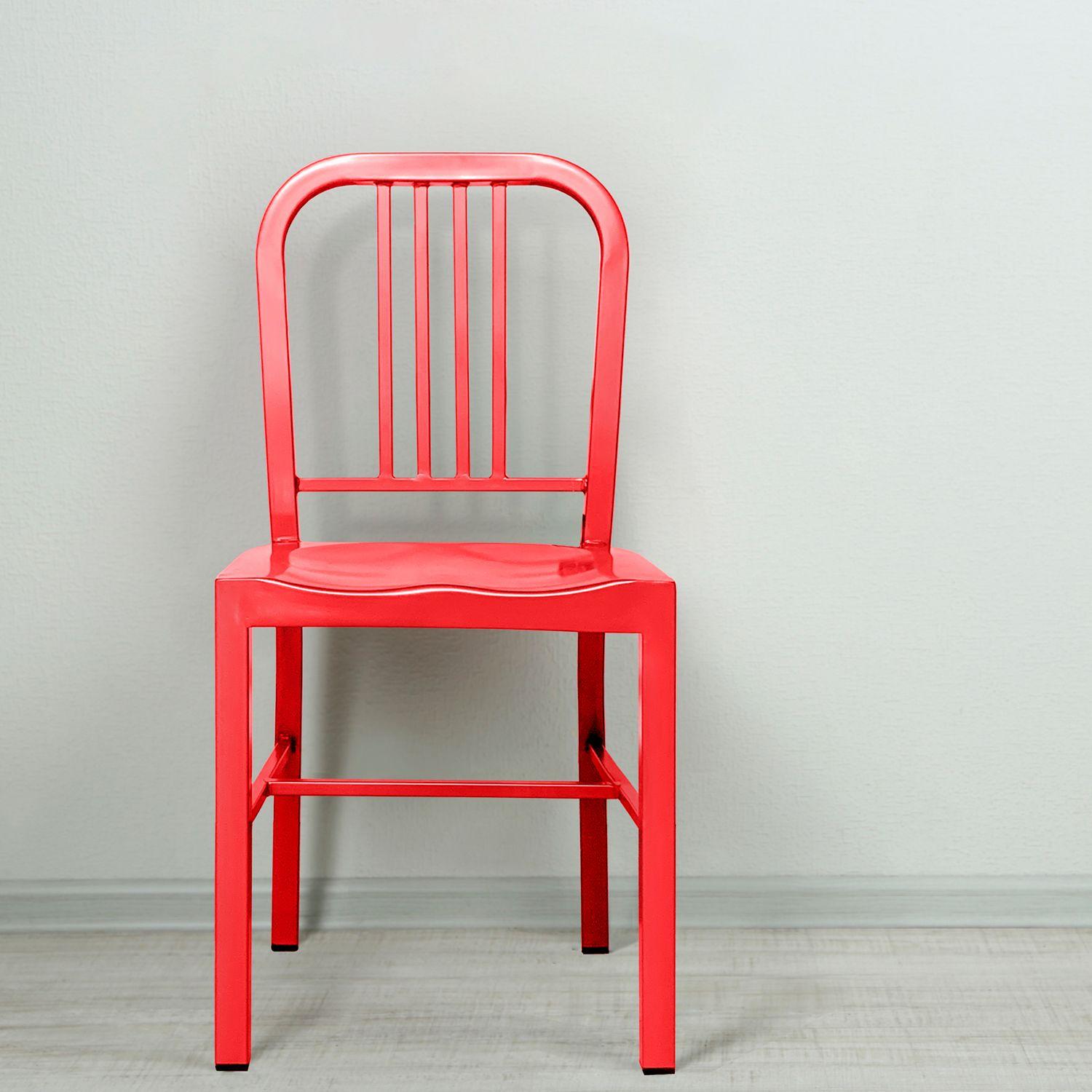 Silla Metálica Navy Rojo-2