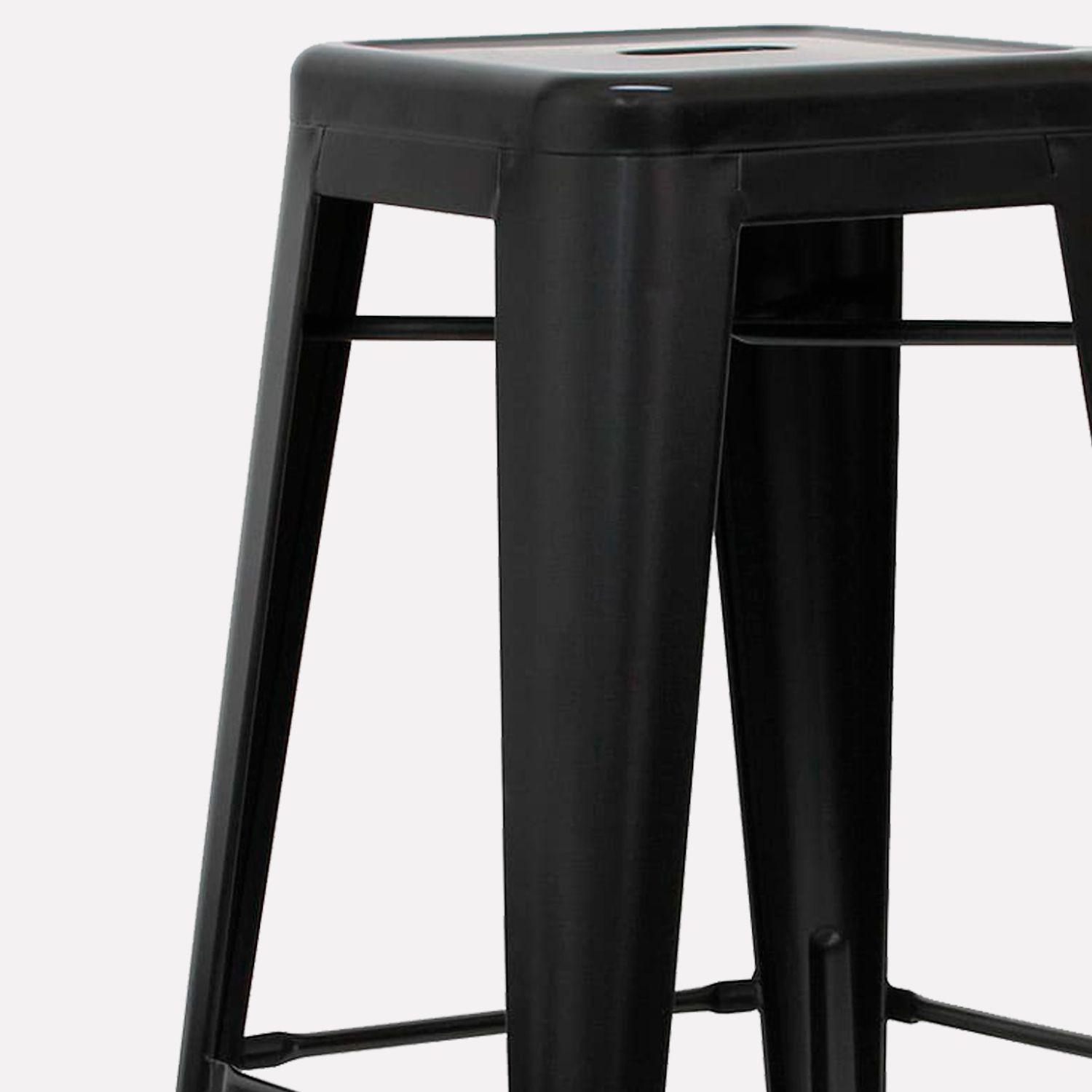 Pack 4 Tolix Taburetes 77 Metal Negro-3