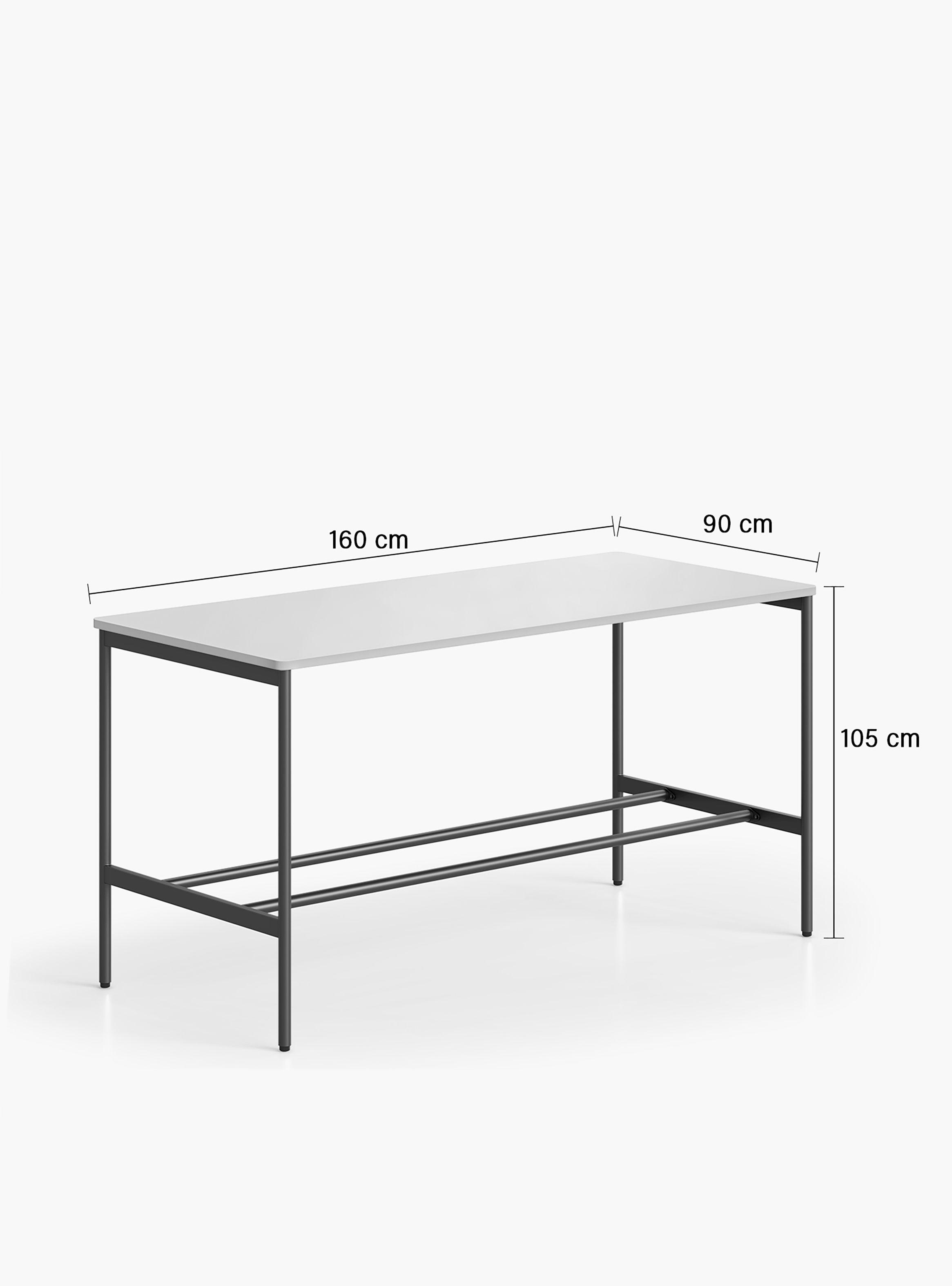 Mesa Oficina Cafetería Astro 160x90 Blanco/Gris-2