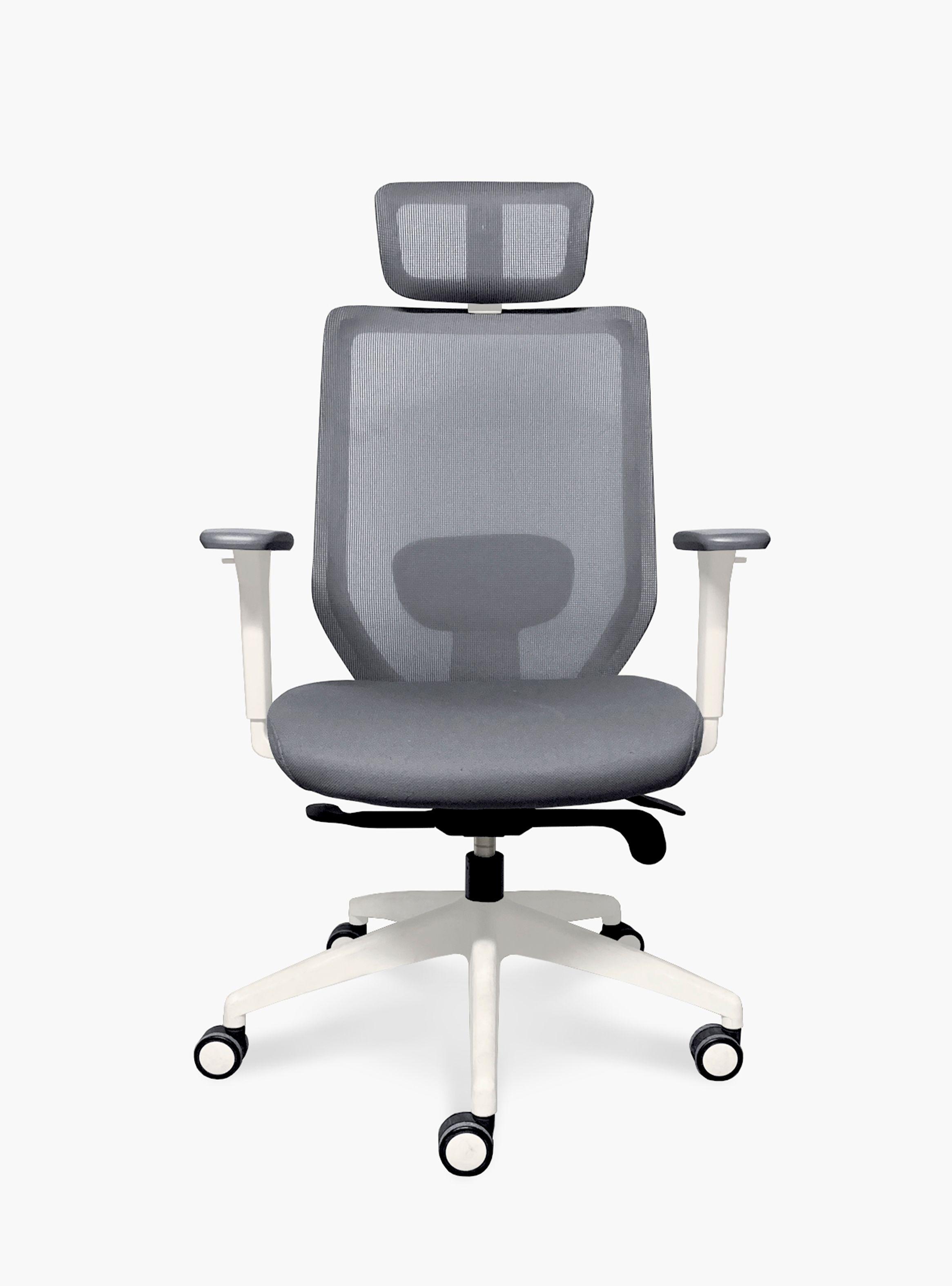 Silla Oficina Focus Gris Claro con cabecero-0