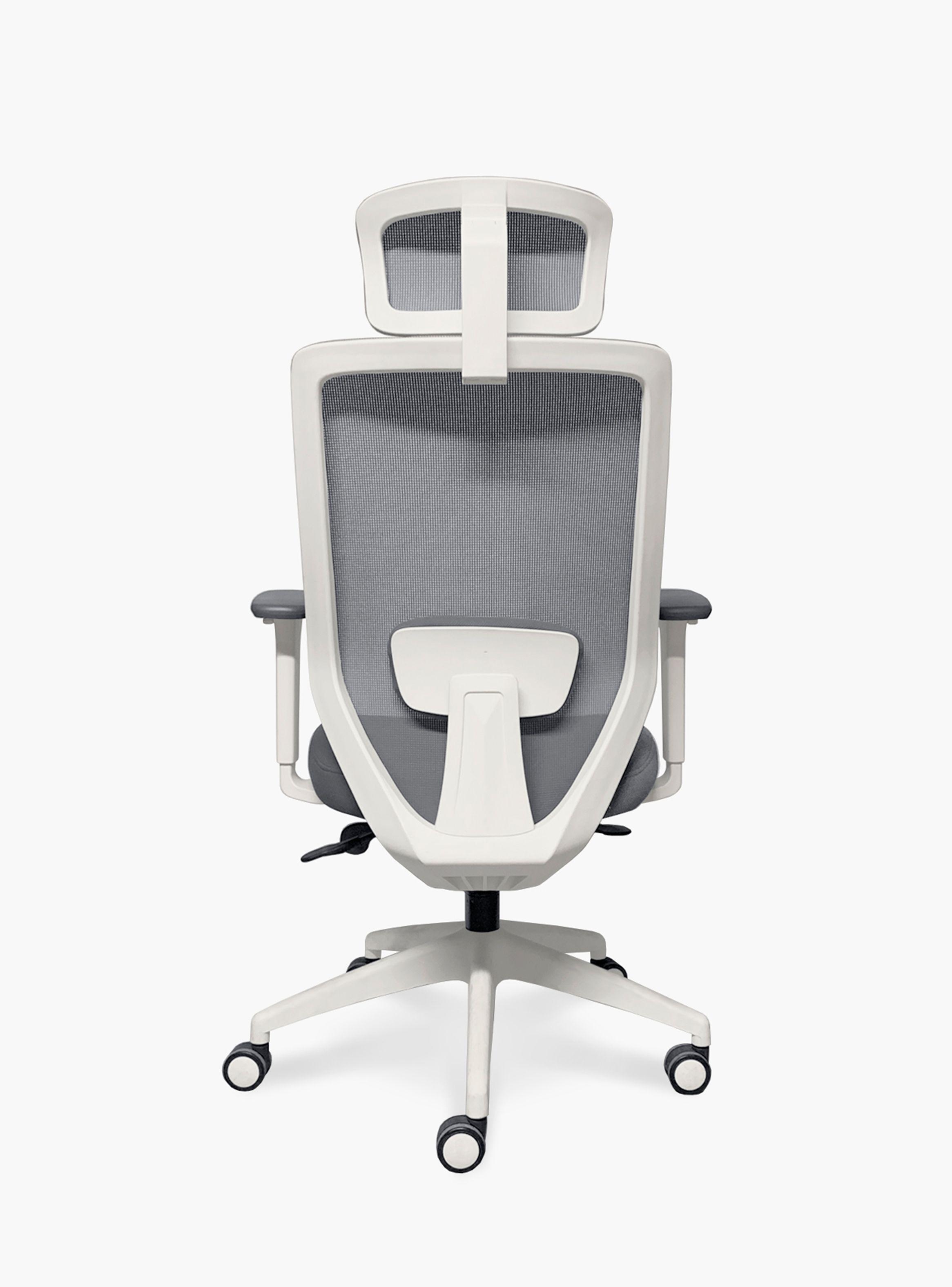 Silla Oficina Focus Gris Claro con cabecero-3