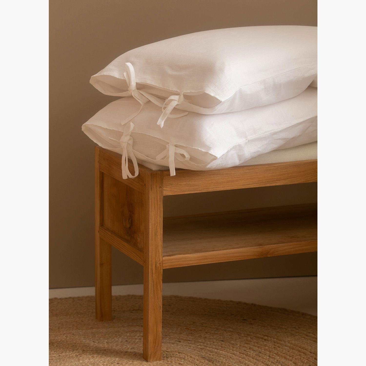 Pack 2 Fundas Almohada Ines 45x90 Blanco-2