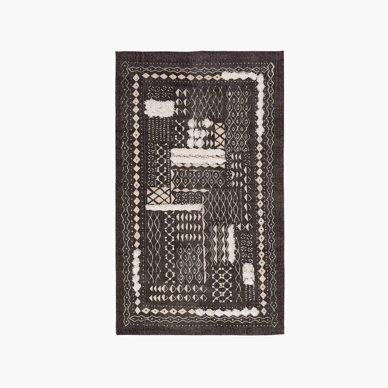 Alfombra Algodón Boa Negro 150x200-0