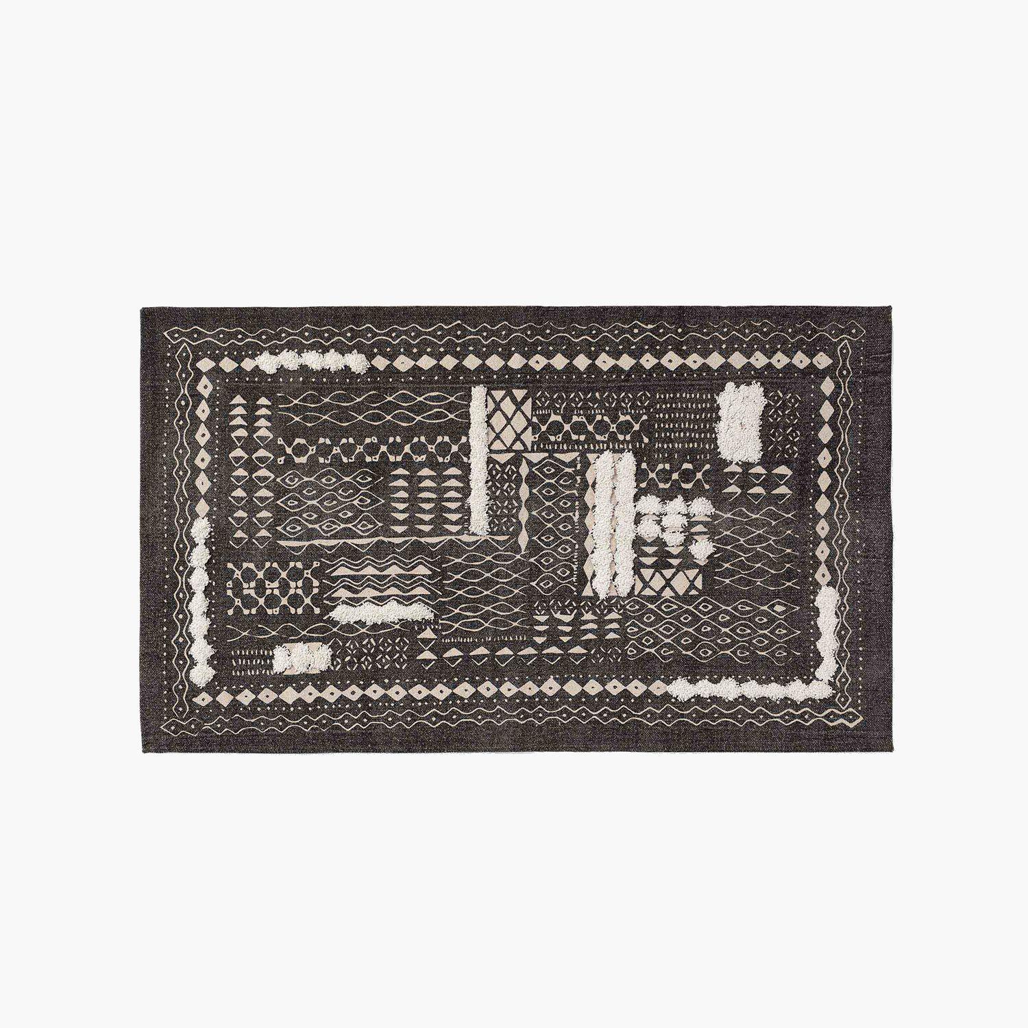 Alfombra Algodón Boa Negro 150x200-1