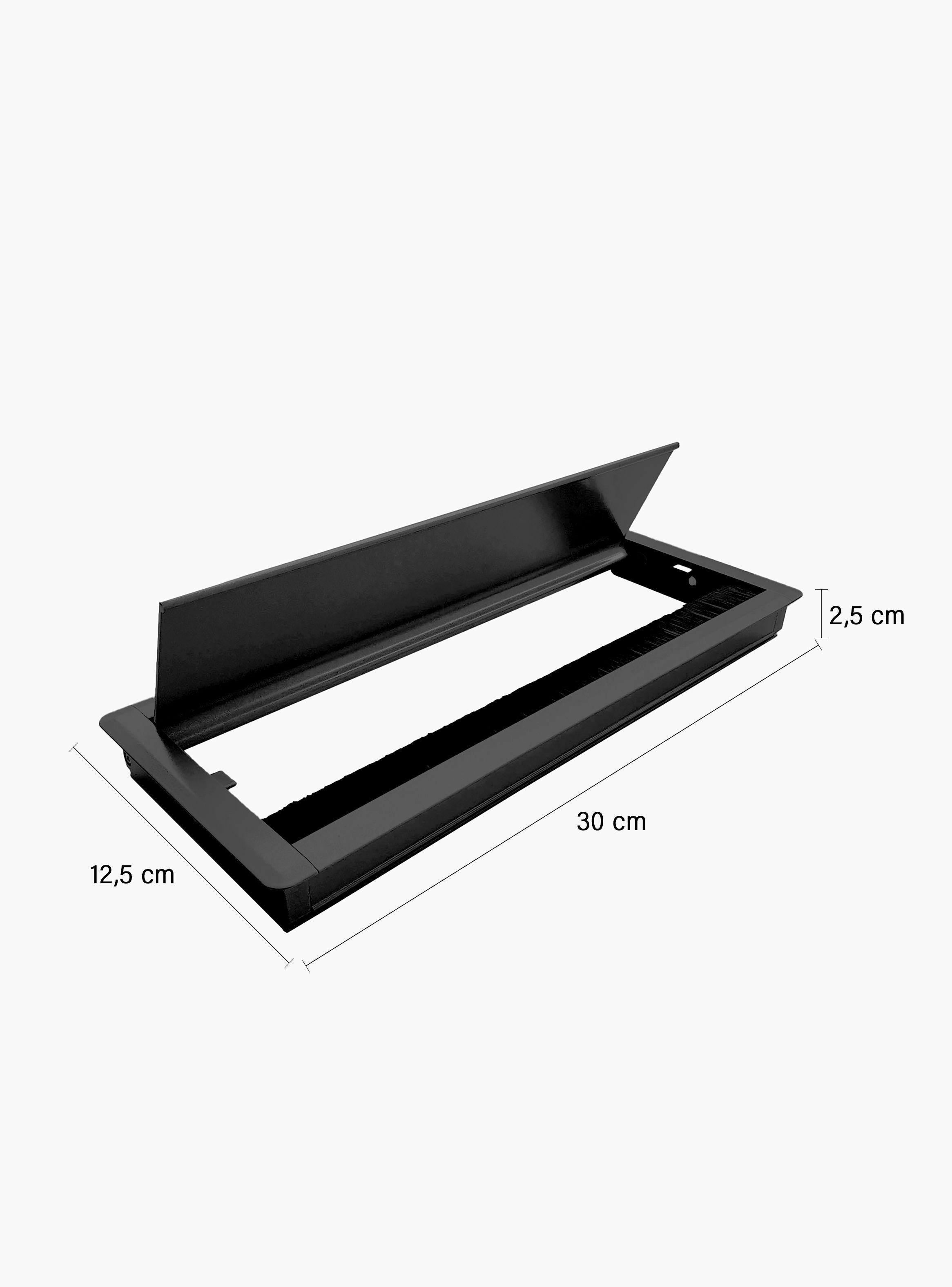 Pasacables Rectangular Negro-2