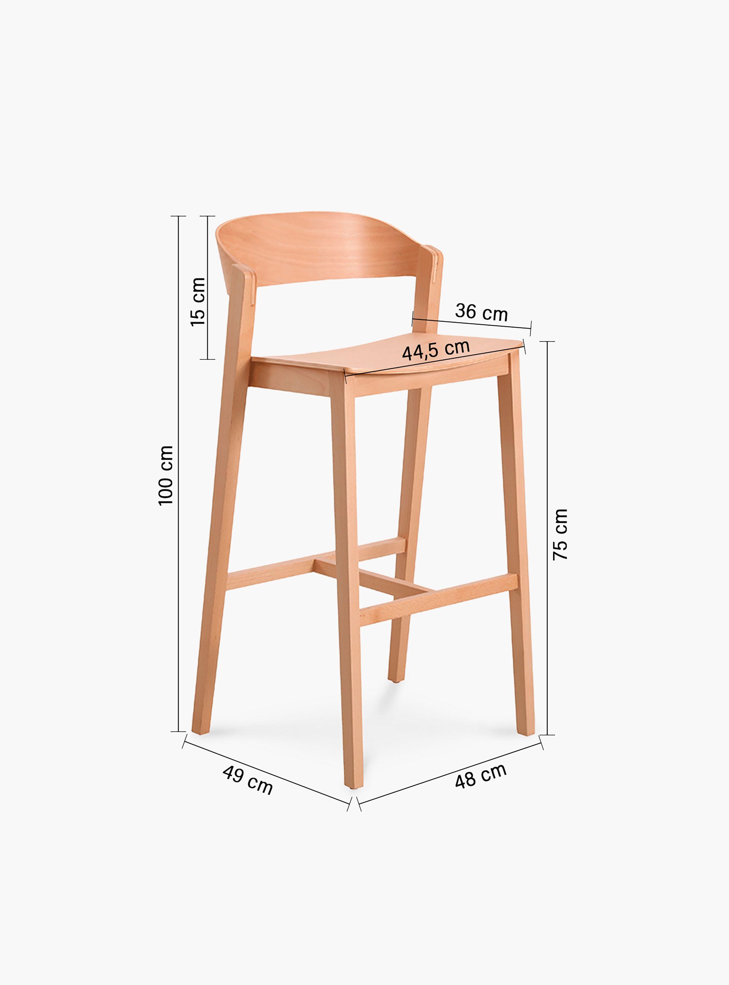 Taburete Alto 76 Madera Celine Natural-5