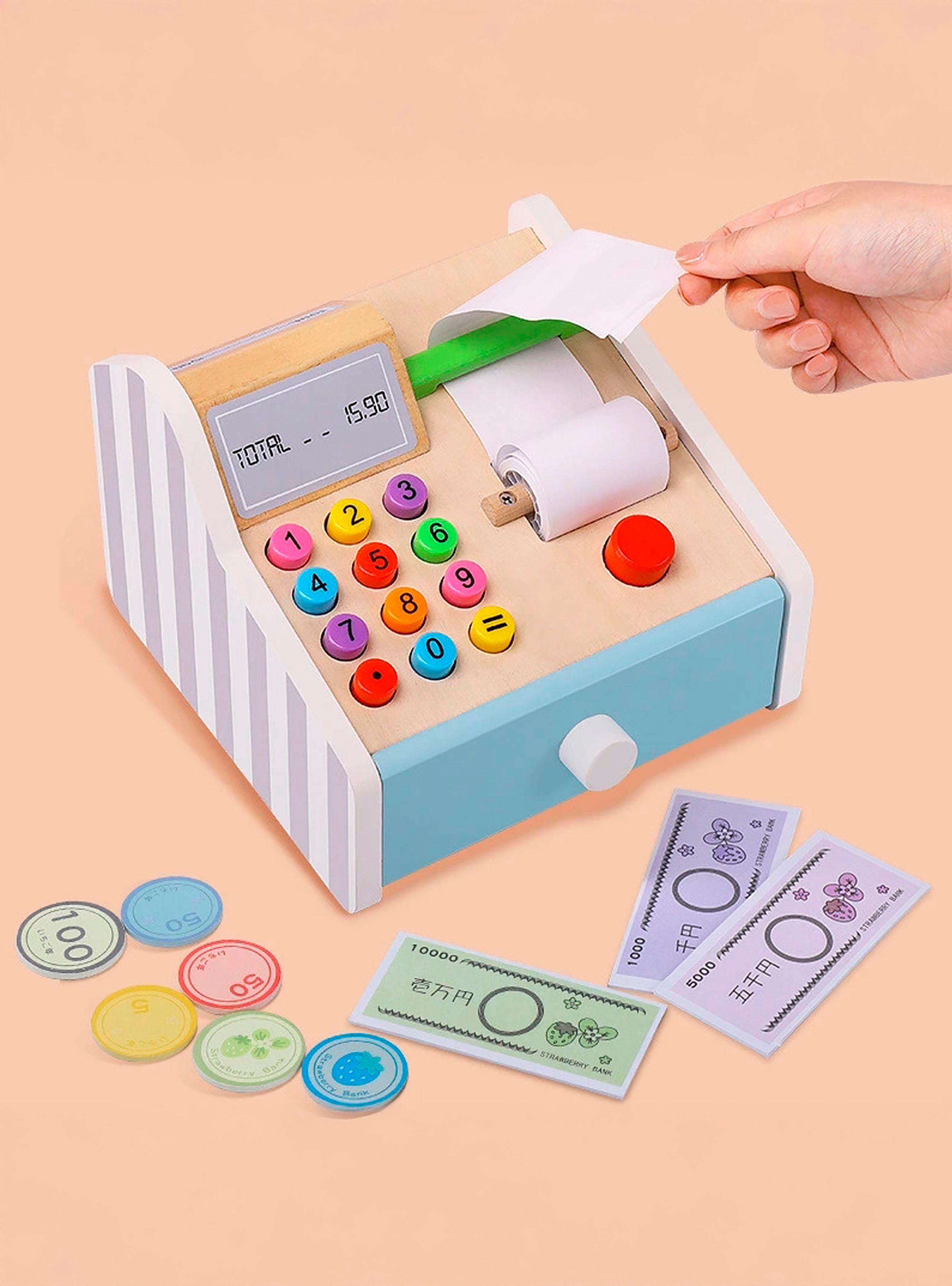 Caja Registradora Infantil de Madera Multicolor-2