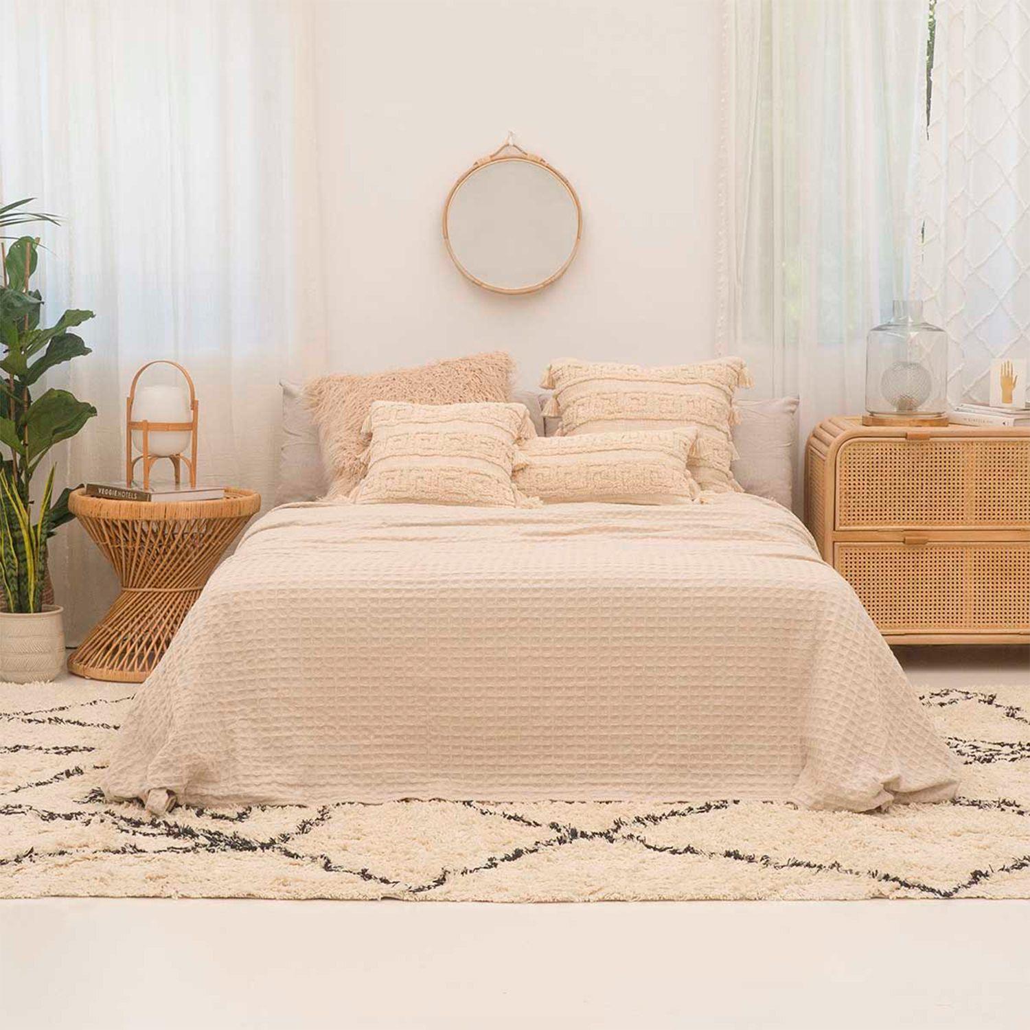 Cubrecama Panal 1 1/2 Plazas Natural-3