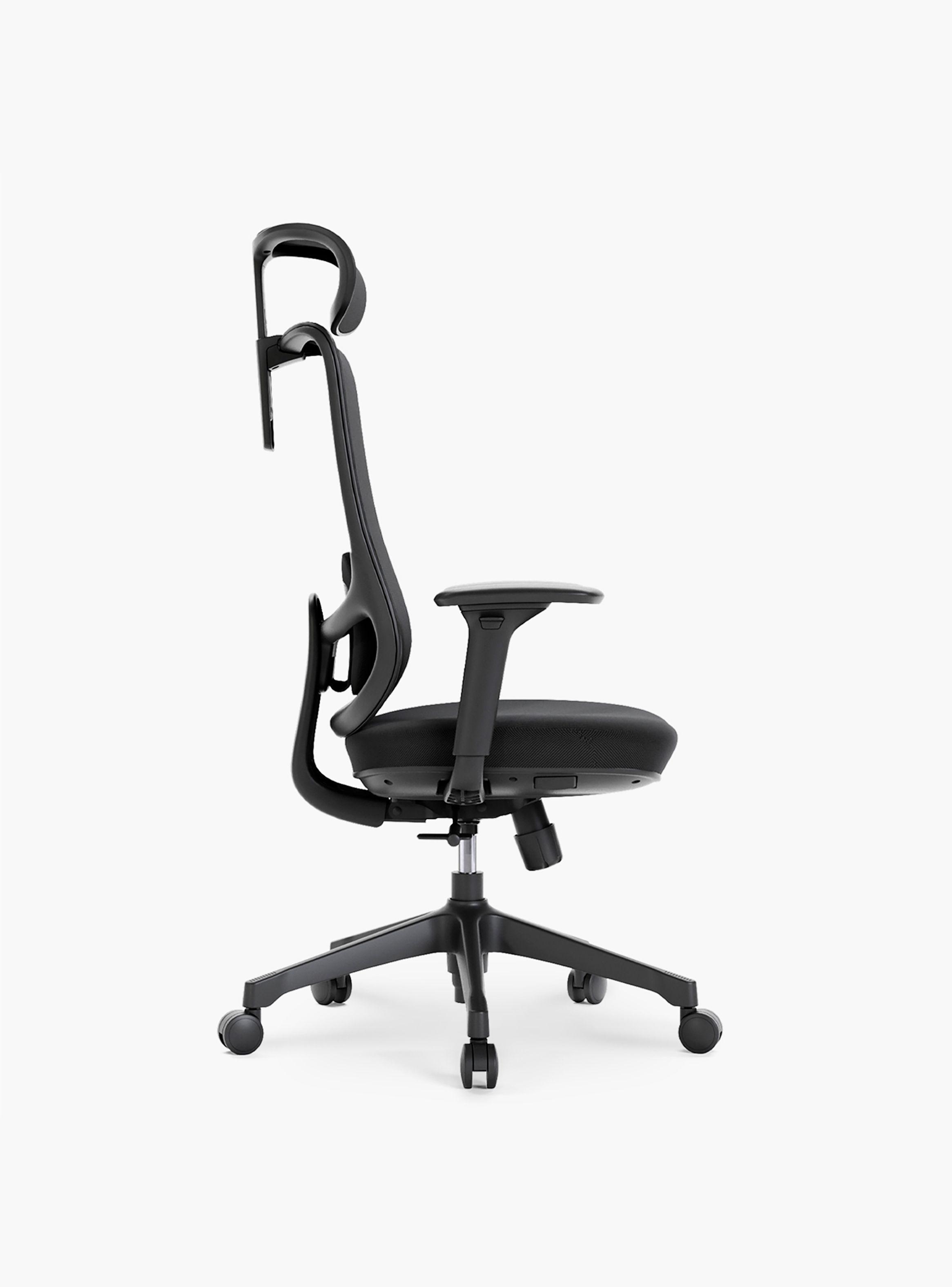 Silla Oficina Bolt Negro con cabecero-1