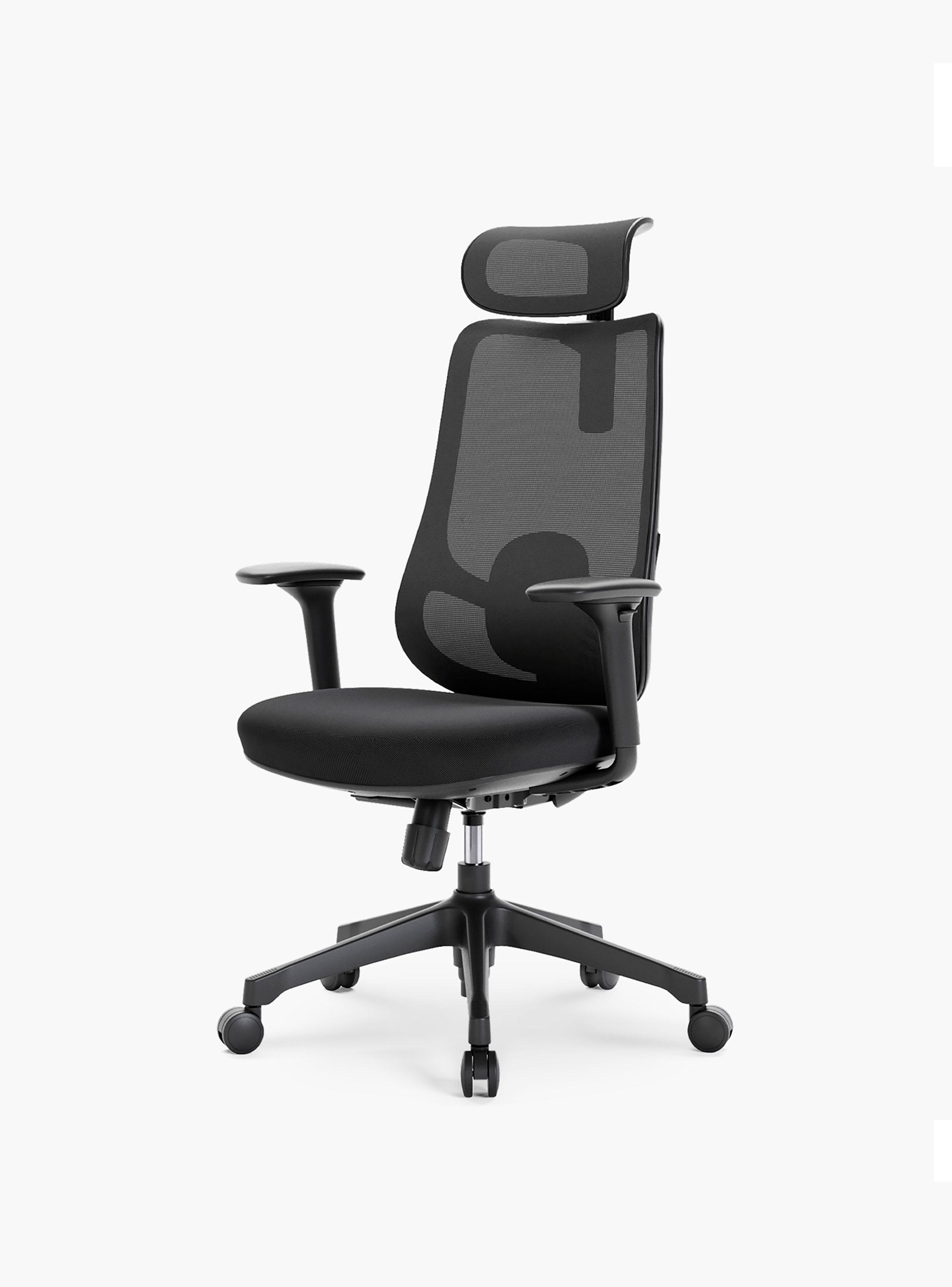 Silla Oficina Bolt Negro con cabecero-4