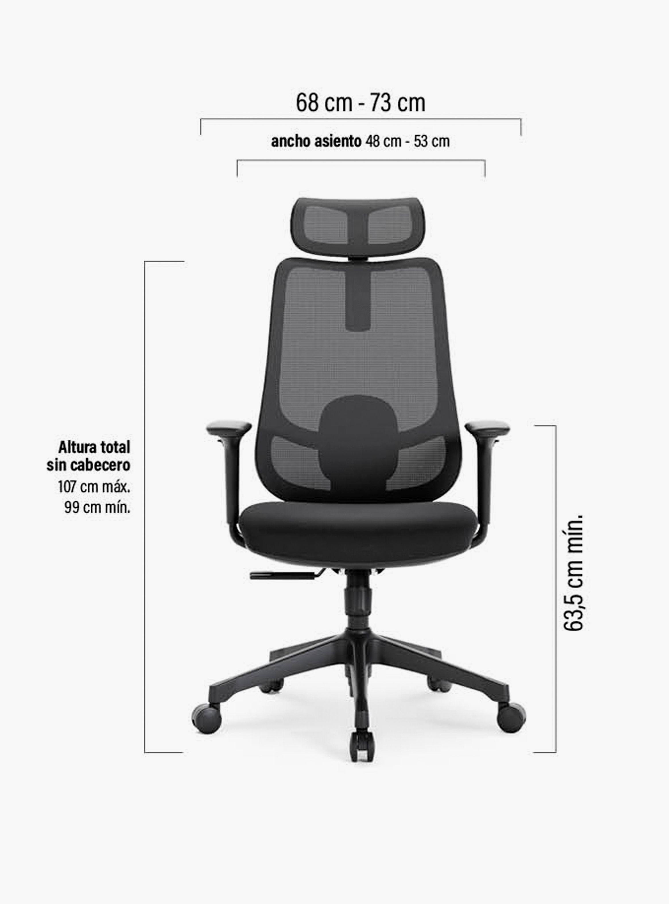 Silla Oficina Bolt Negro con cabecero-5